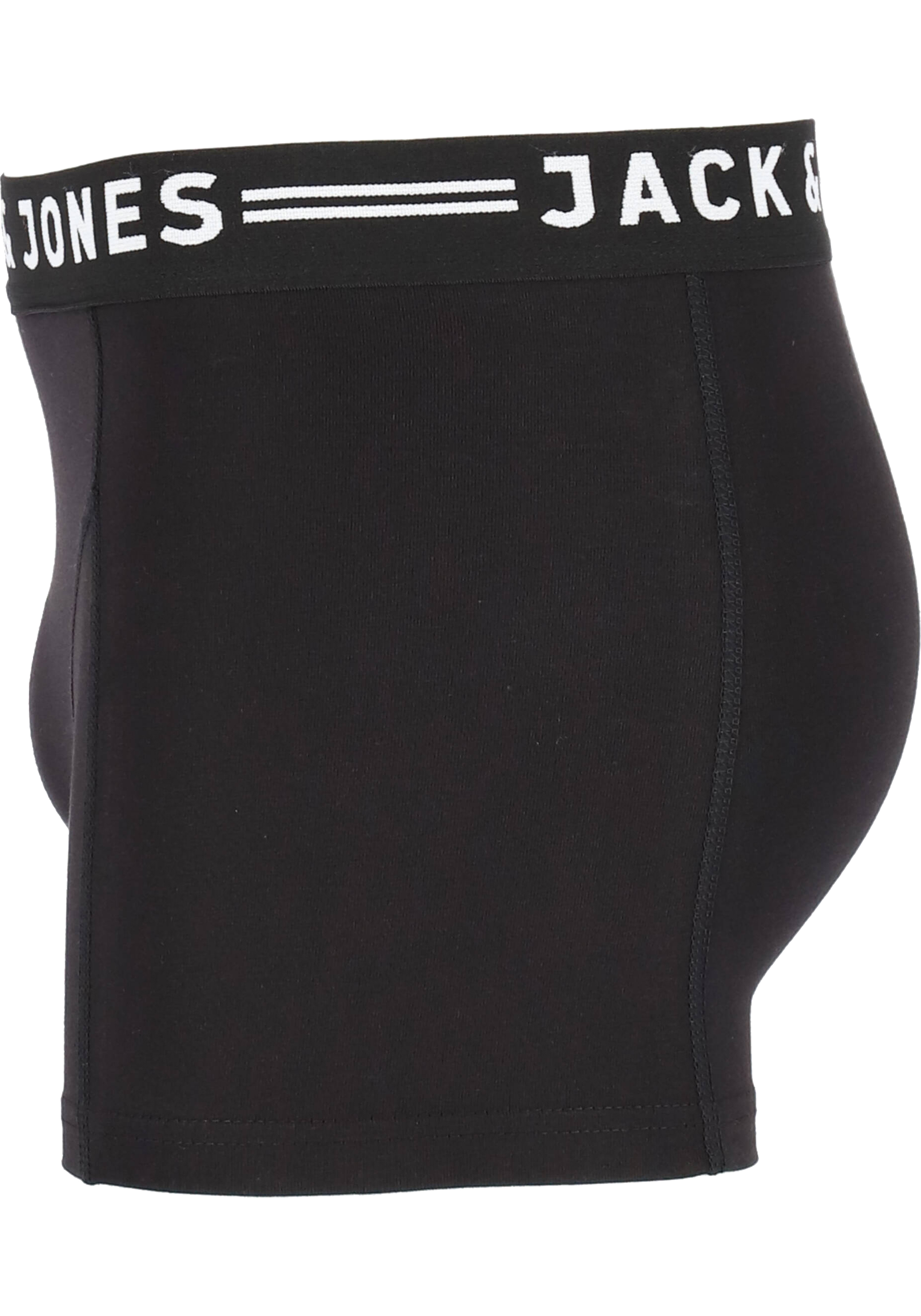 Jack & Jones heren boxers Sense trunks (3-pack), zwart met zwarte band