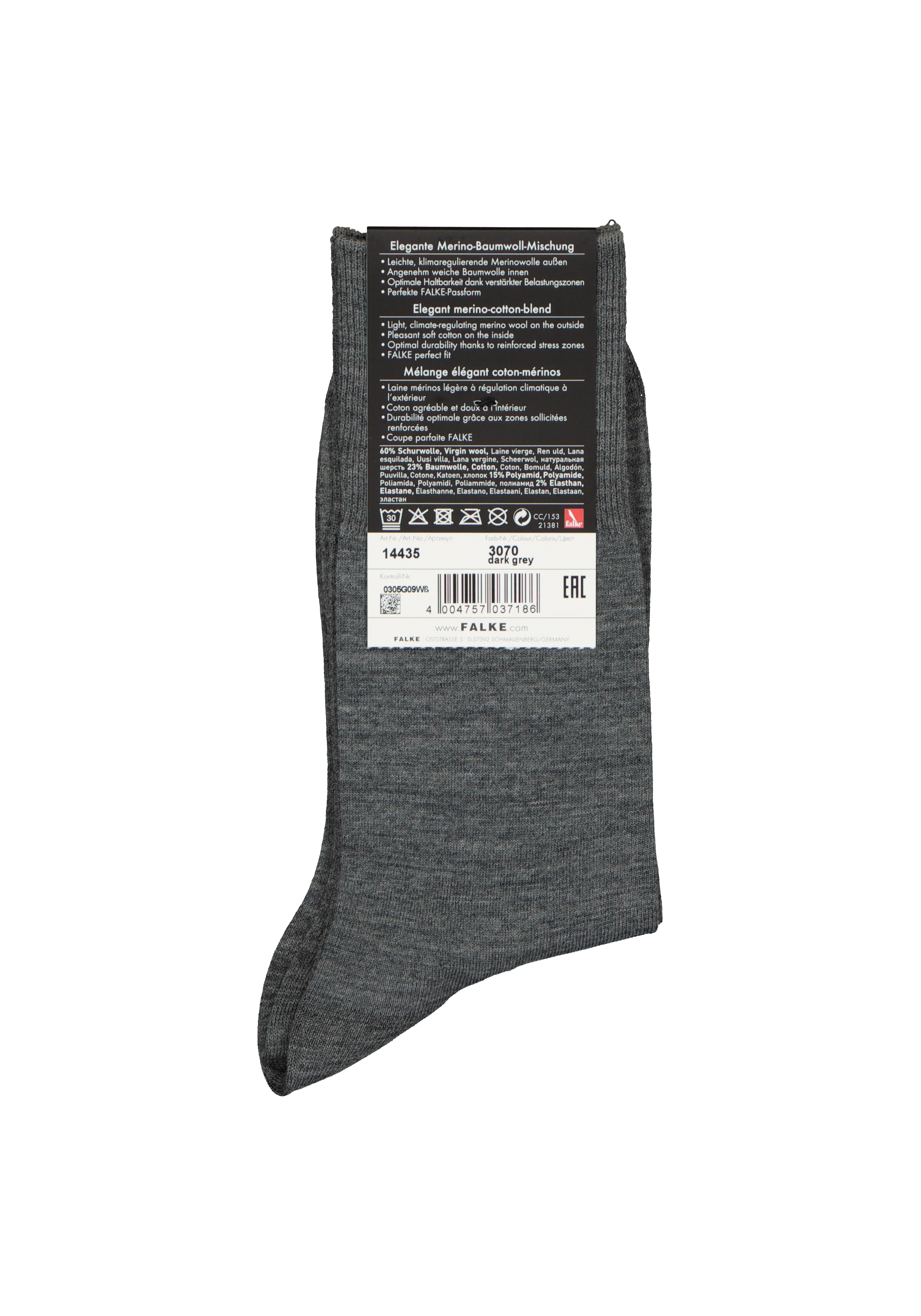 FALKE Airport herensokken, grijs (dark grey)