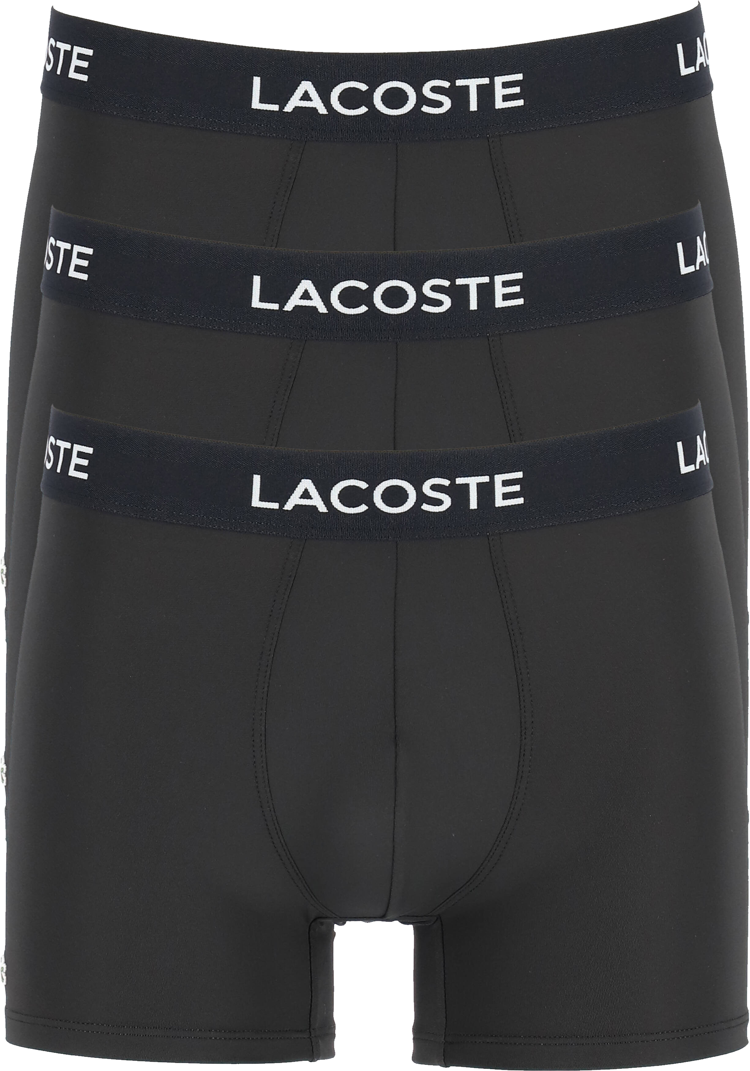 Lacoste Boxer Trunks (3-pack), heren boxers microfiber kort, zwart