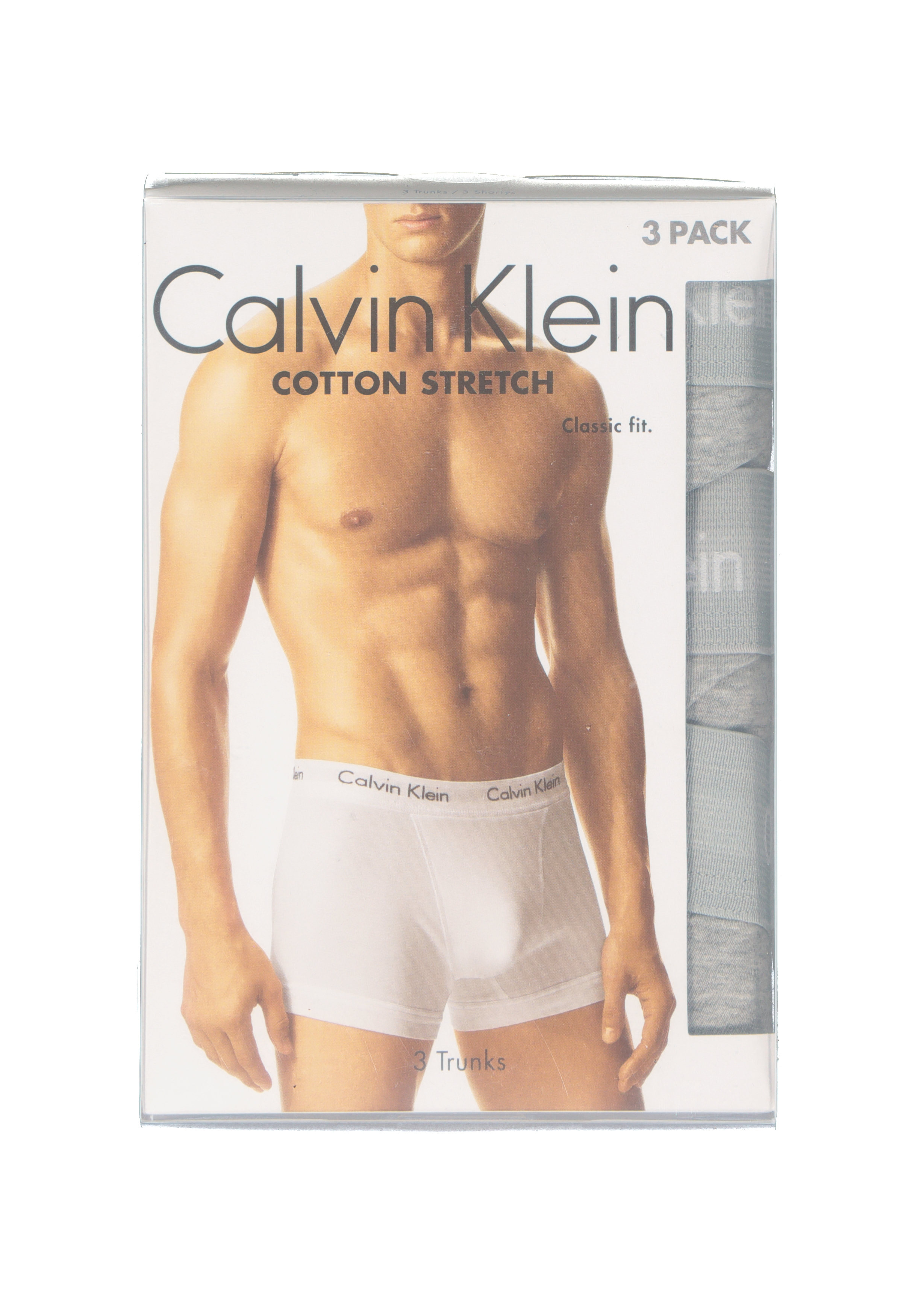 Calvin Klein Trunk (3-pack), heren boxers normale lengte, grijs