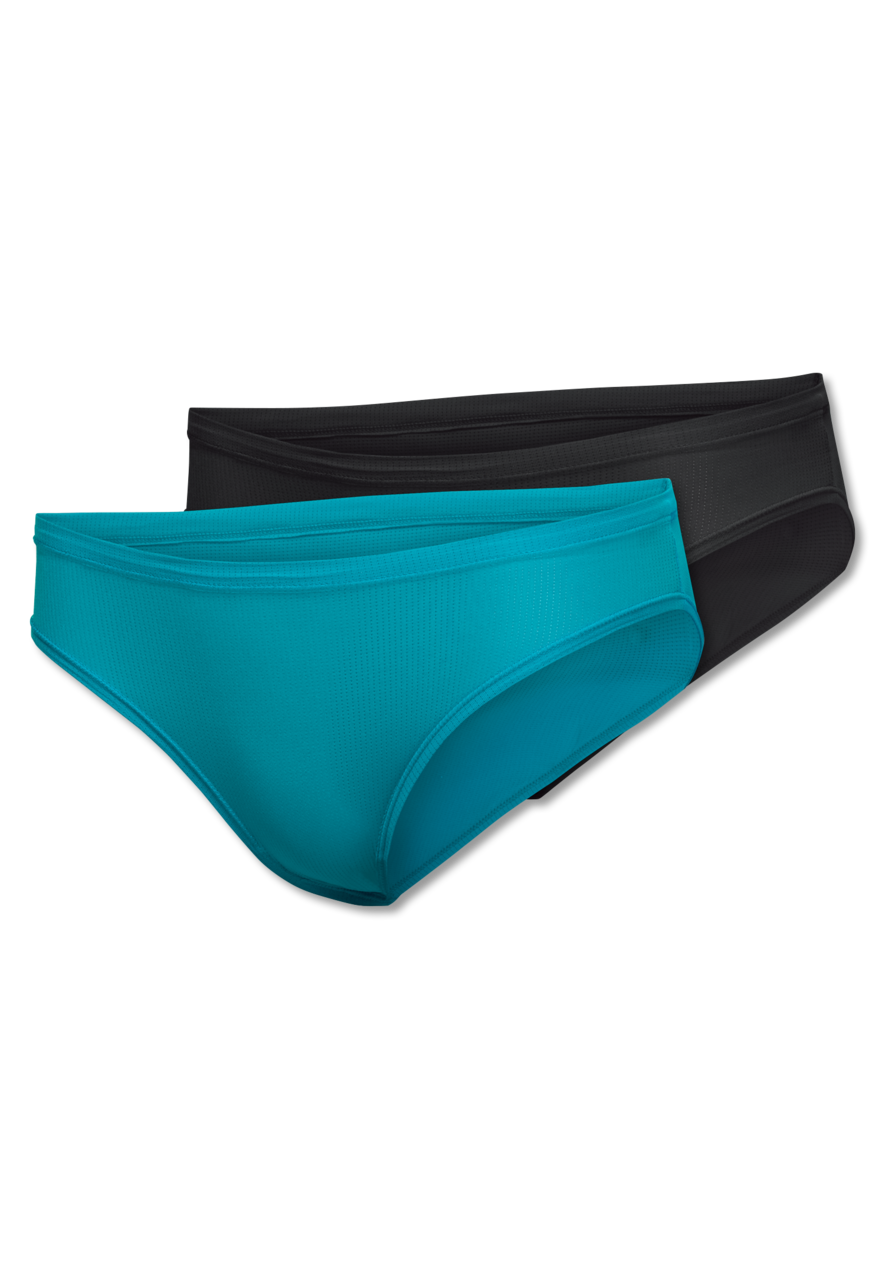 SCHIESSER Active Mesh Light slip (2-pack), dames mini slip turquoise/zwart