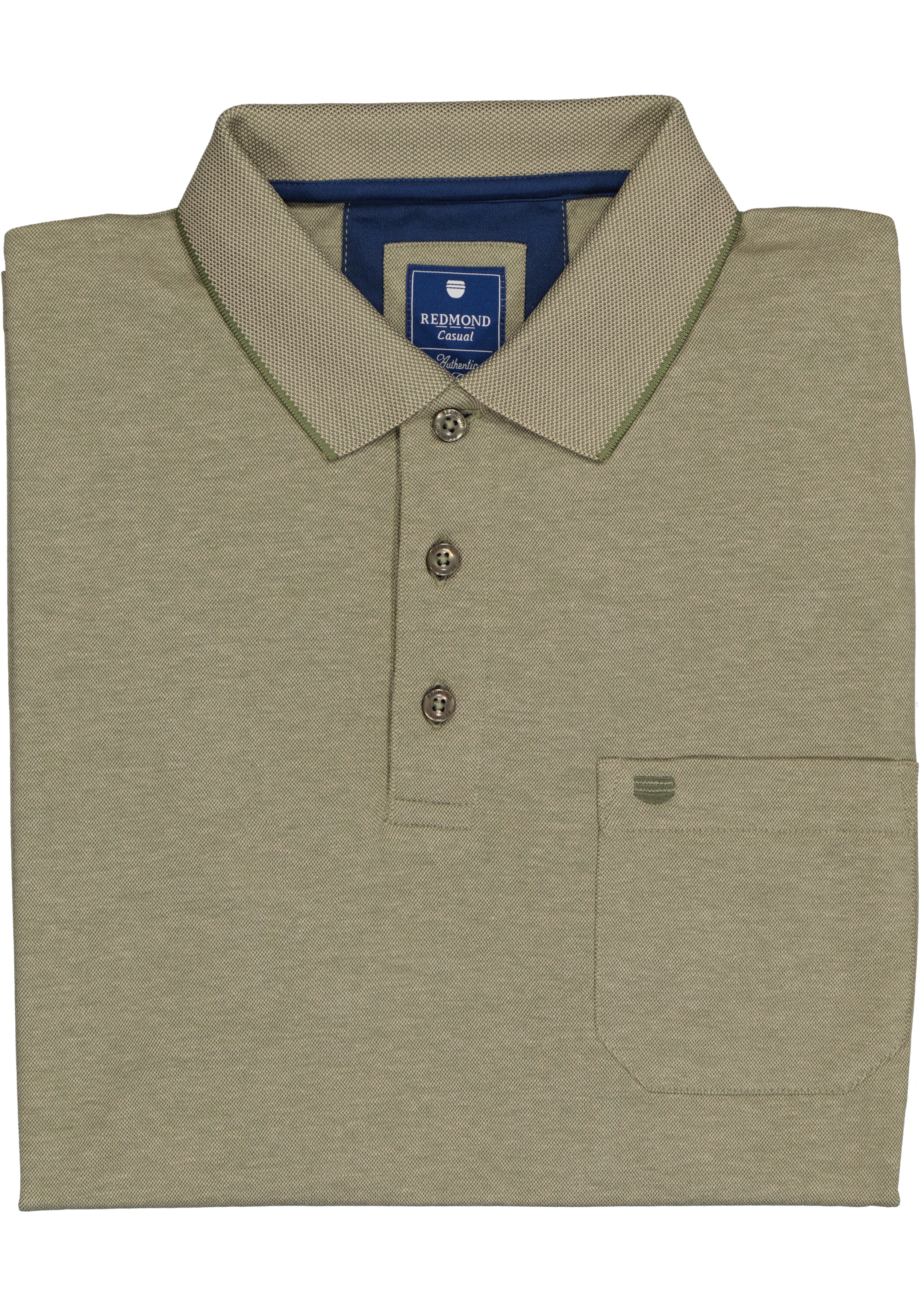 Redmond regular fit poloshirt, olijfgroen melange