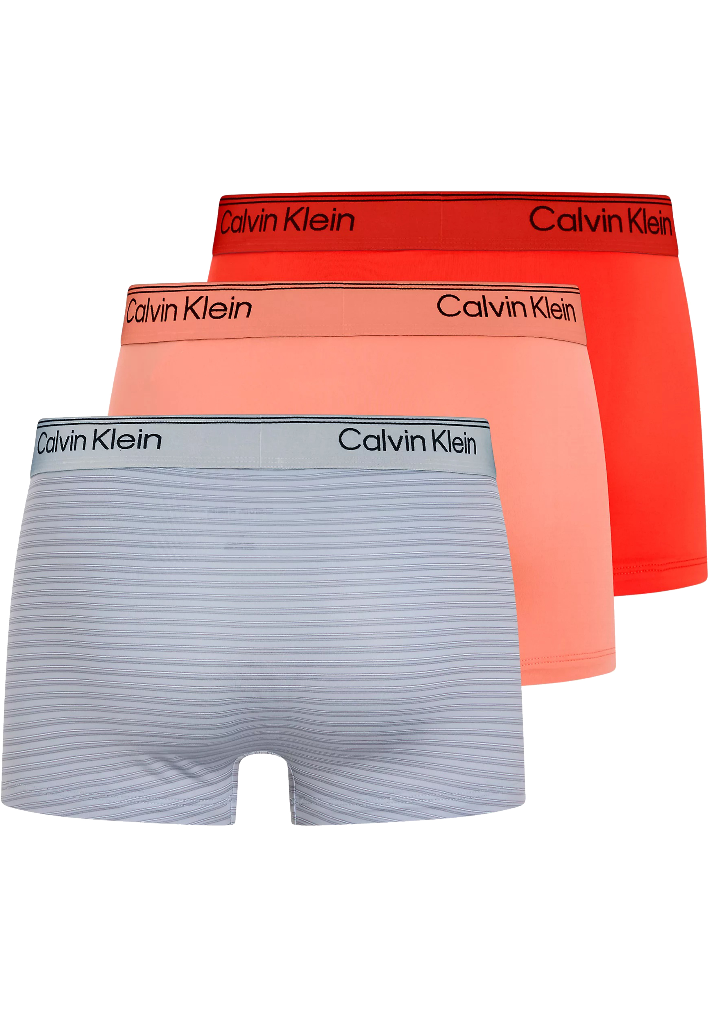 Calvin Klein Low Rise trunks (3-pack), lage heren boxers kort, grijs, zalm, oranje