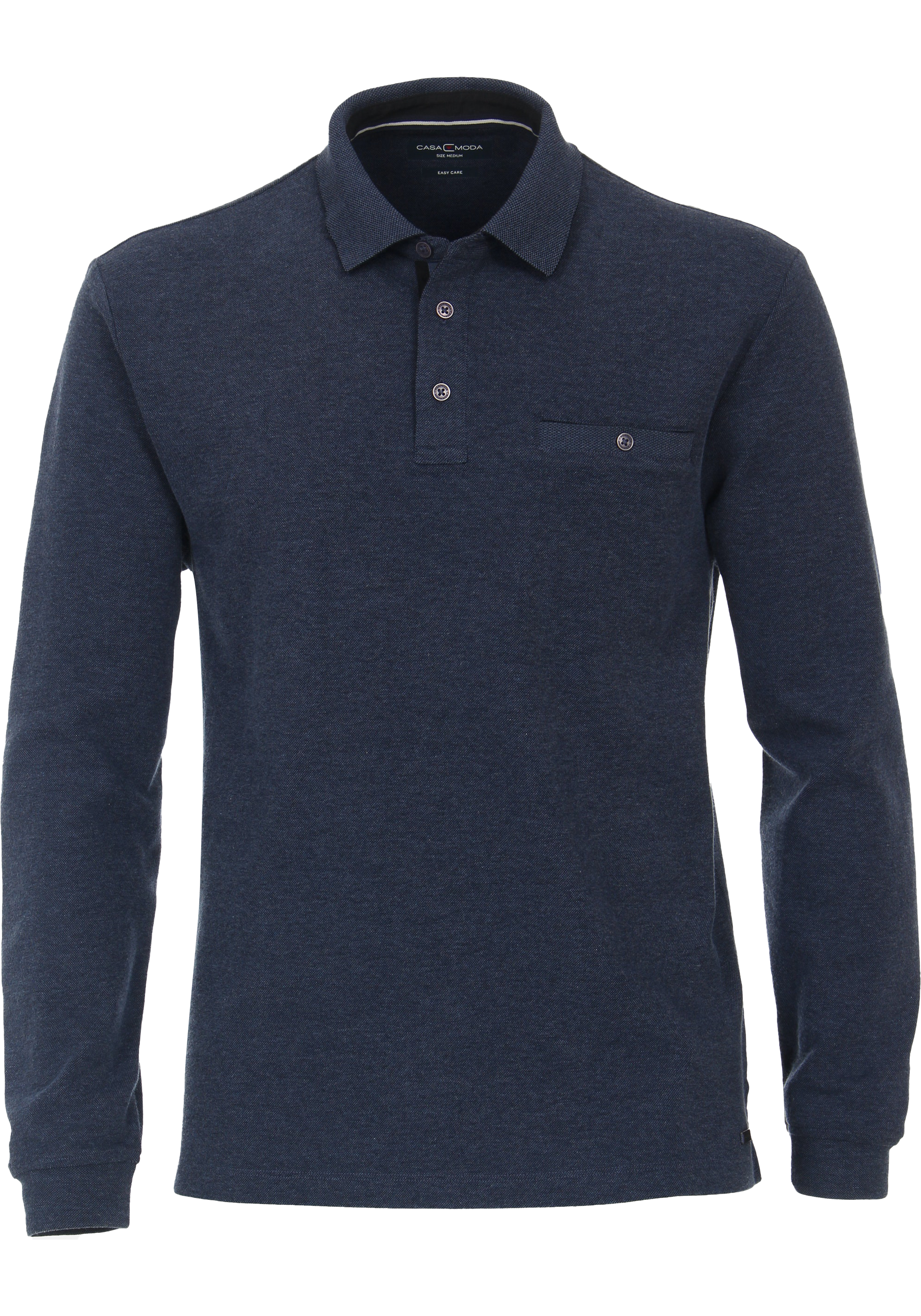 CASA MODA comfort fit polo lange mouw, blauw