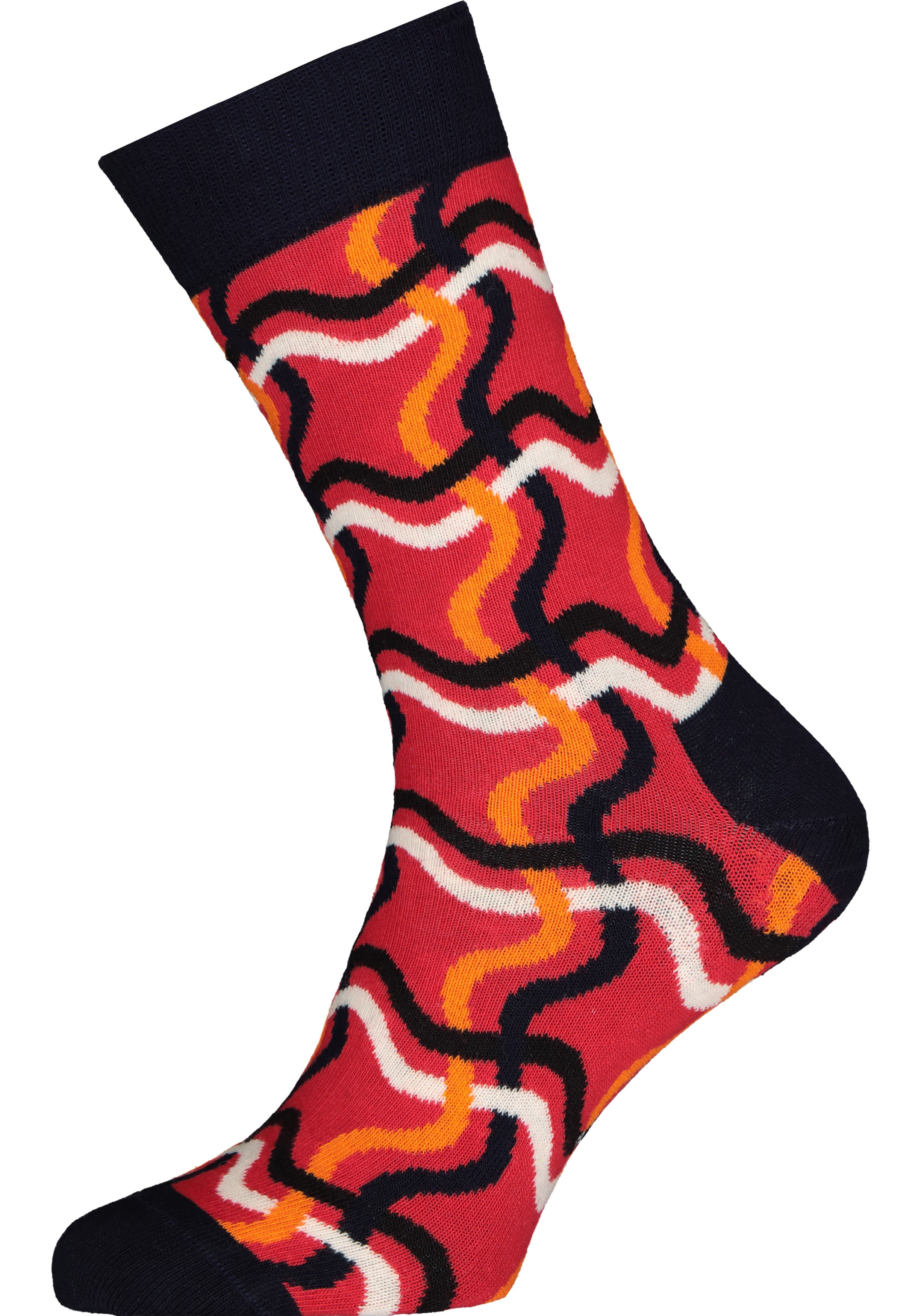 Happy Socks Squiglly Sock, rood met blauw