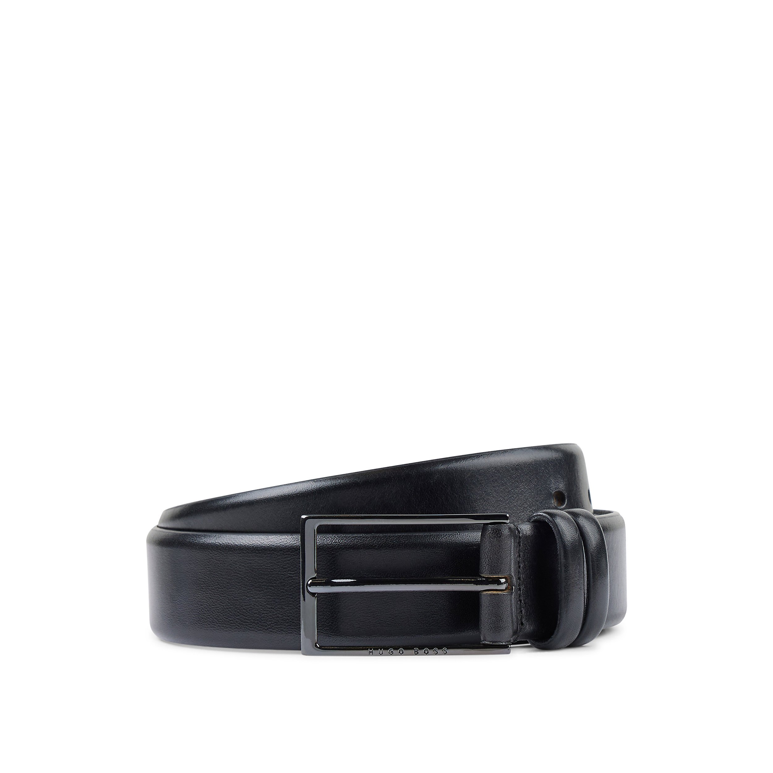 BOSS leren heren riem, zwart