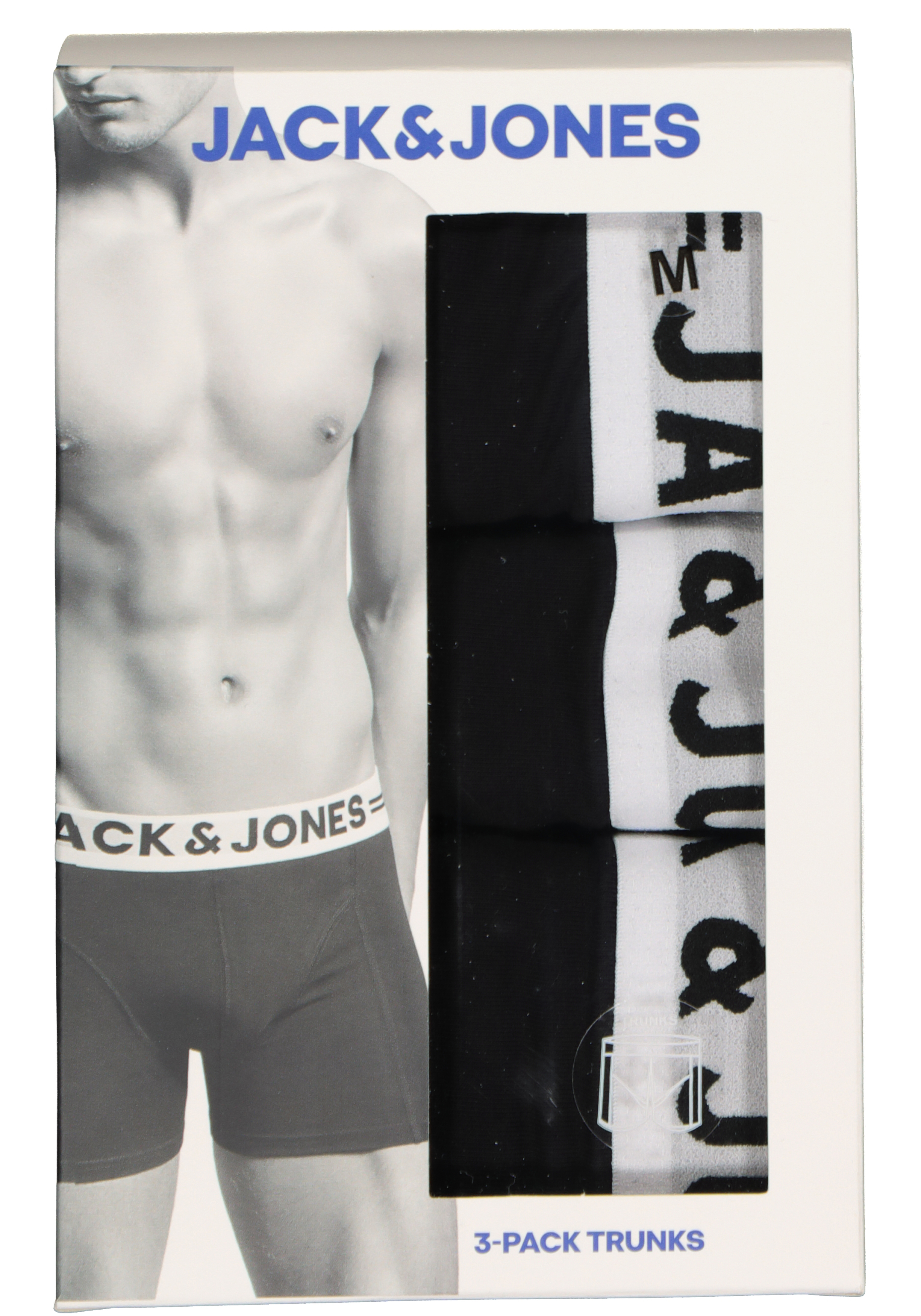 Jack & Jones heren boxers Sense trunks (3-pack), zwart