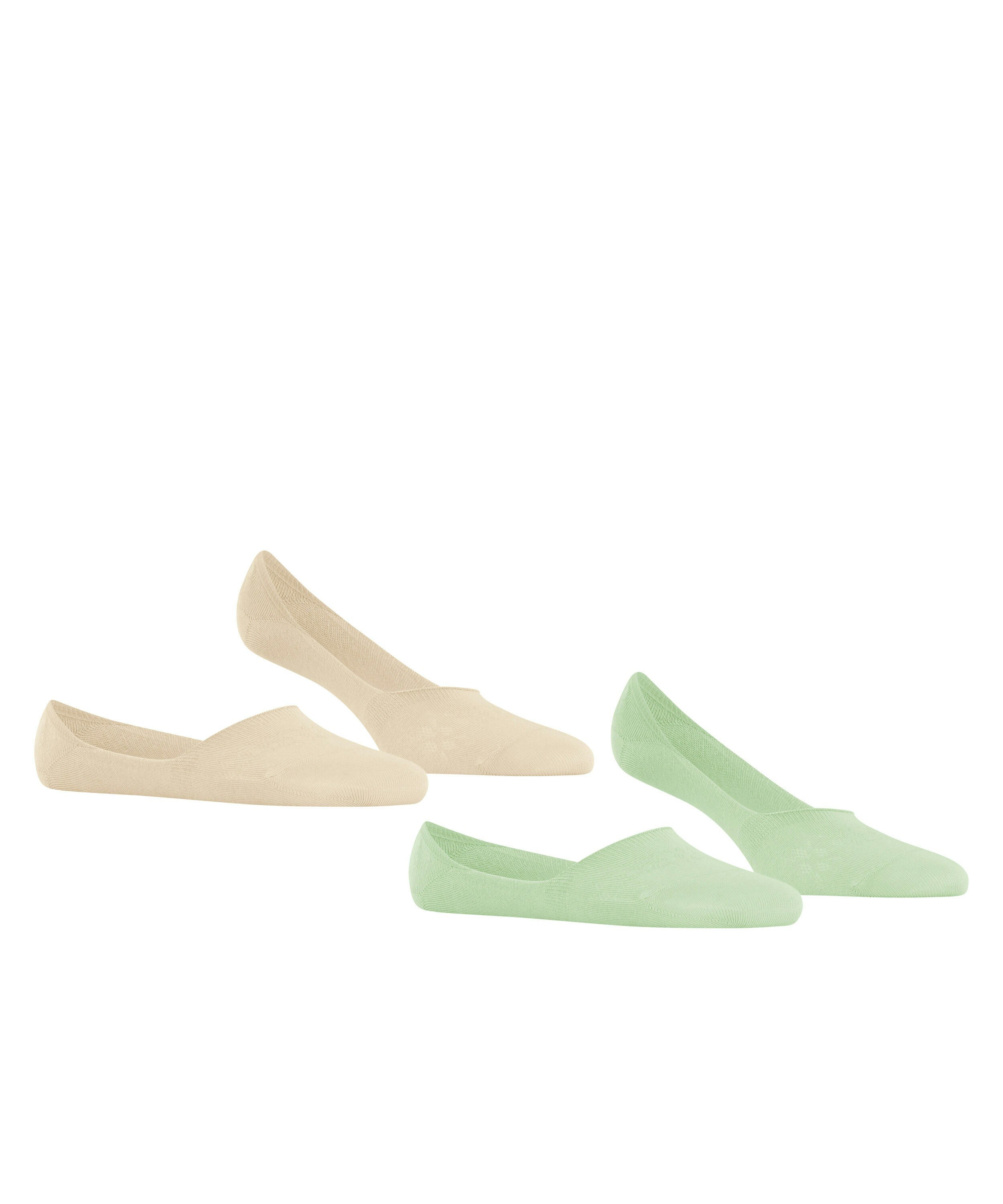 Burlington Everyday 2-Pack dames invisible sokken, groen (peppermint)