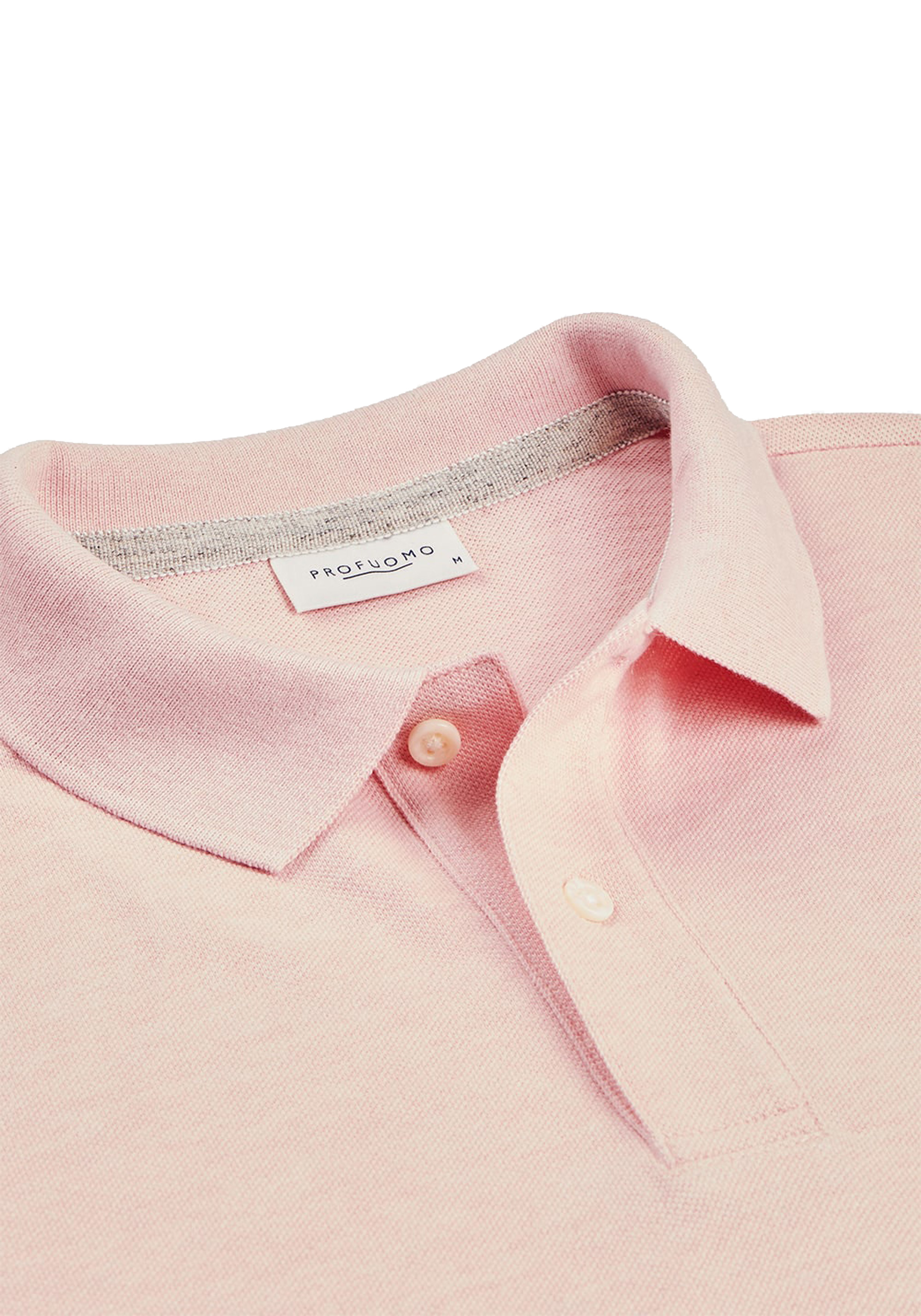 Profuomo slim fit heren polo, roze