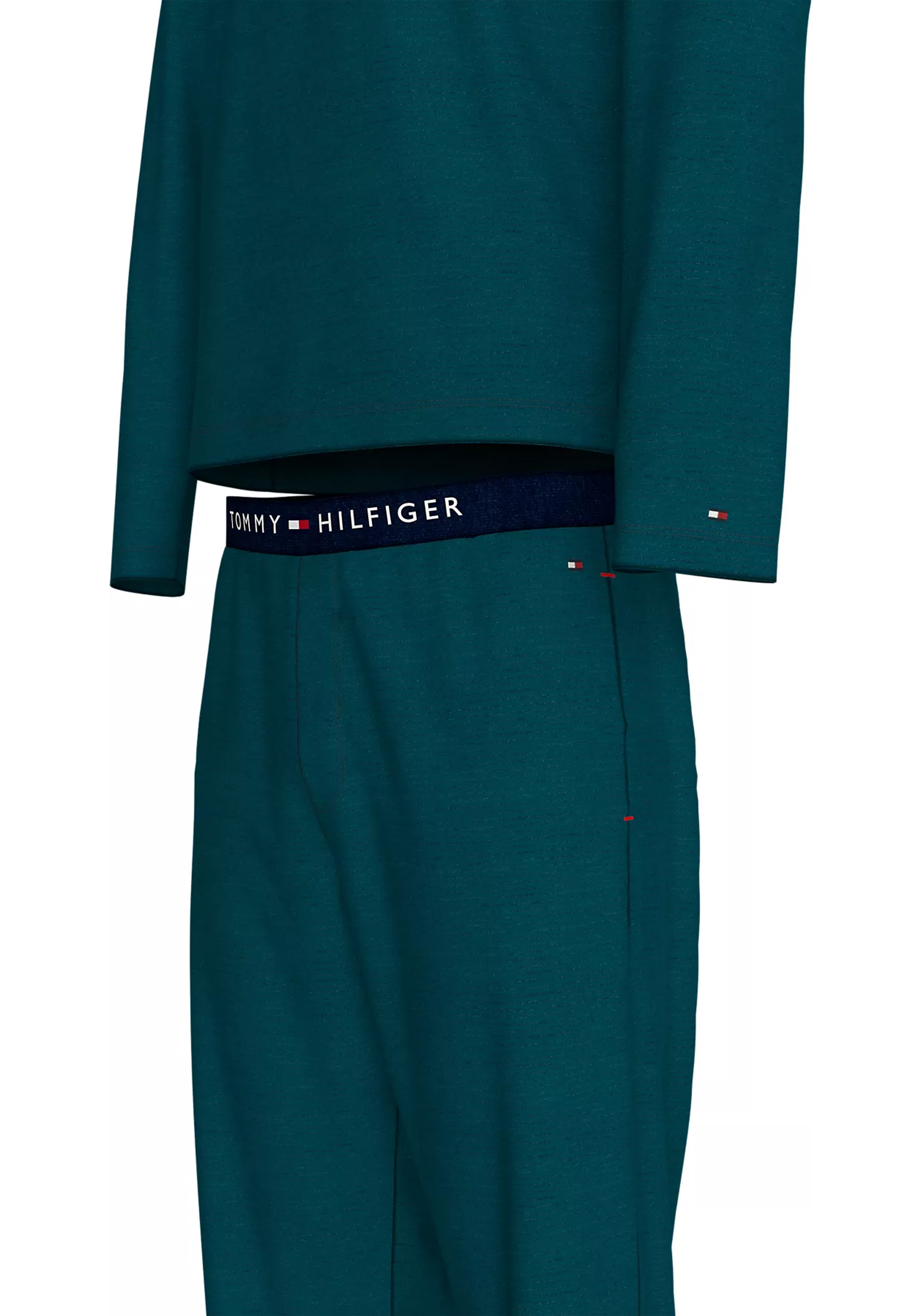 Tommy Hilfiger heren pyjama set, petrol fijn gestreept