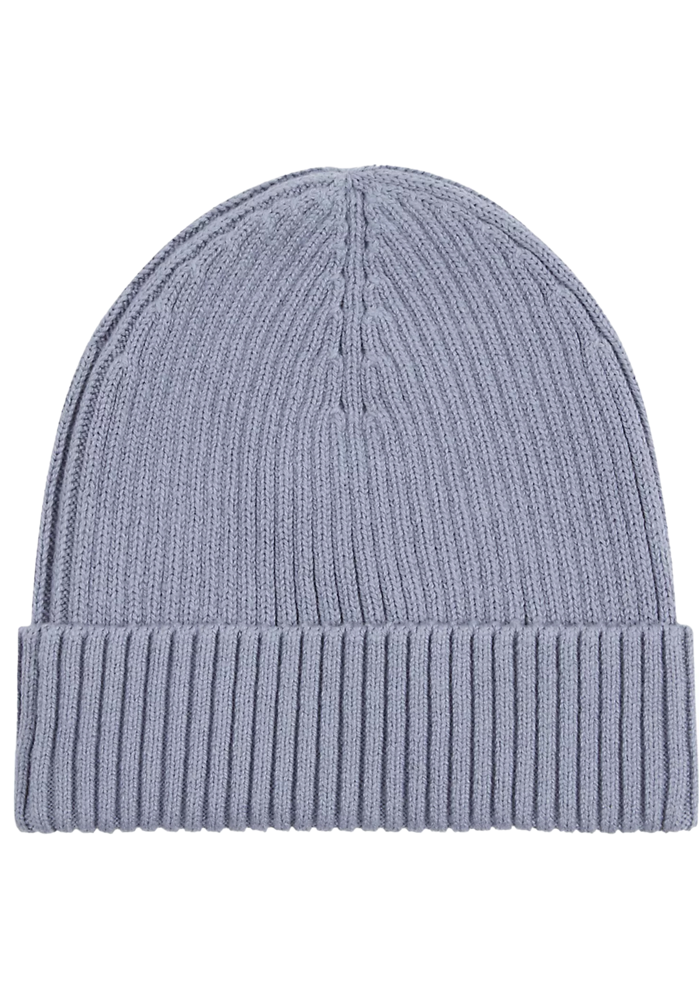 Calvin Klein muts, classic cotton rib beanie, lichtblauw