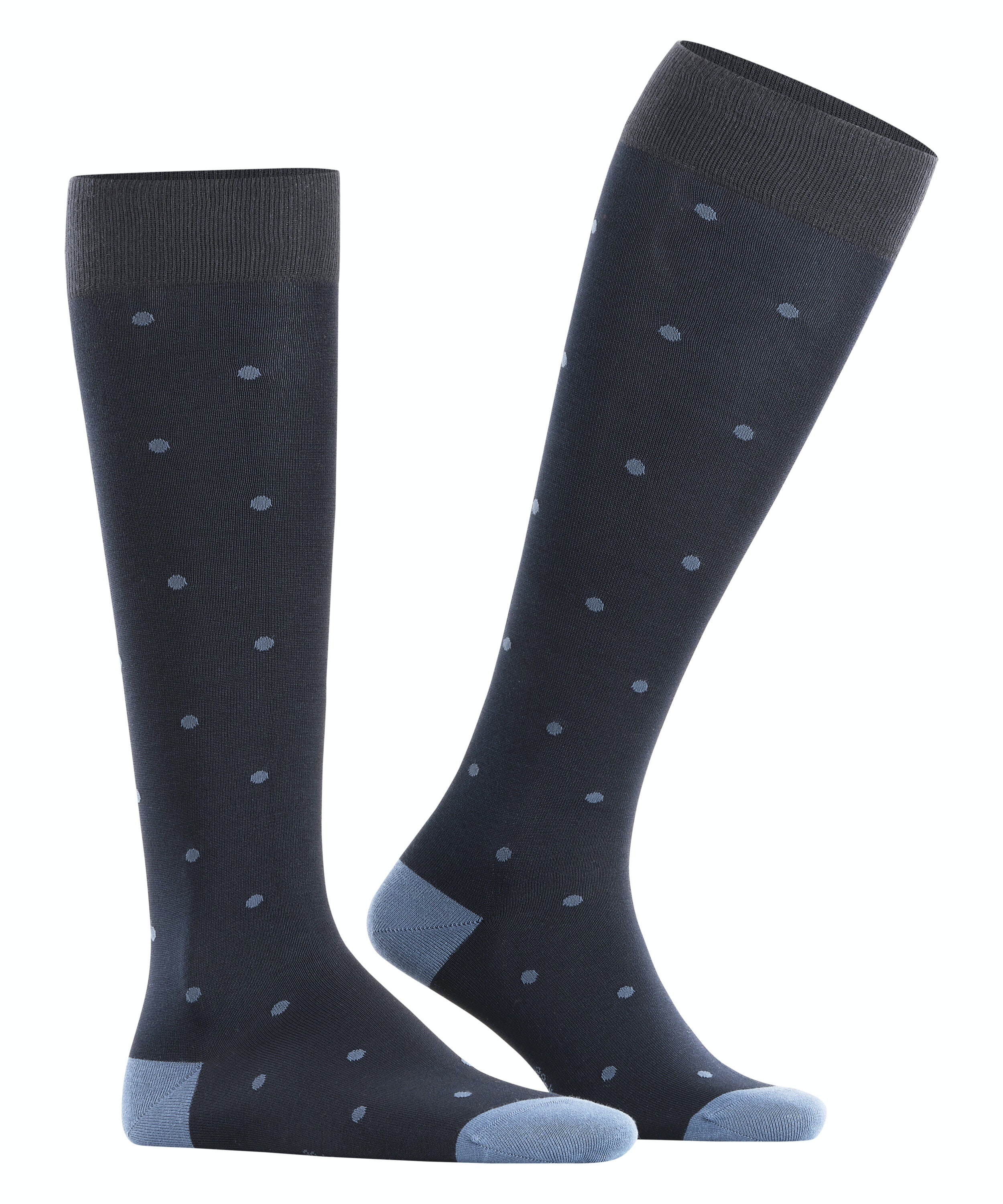 FALKE Dot heren kniekousen, blauw (dark navy)