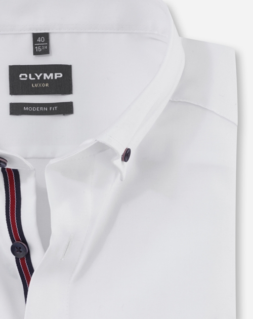 OLYMP modern fit overhemd, mouwlengte 7, , wit