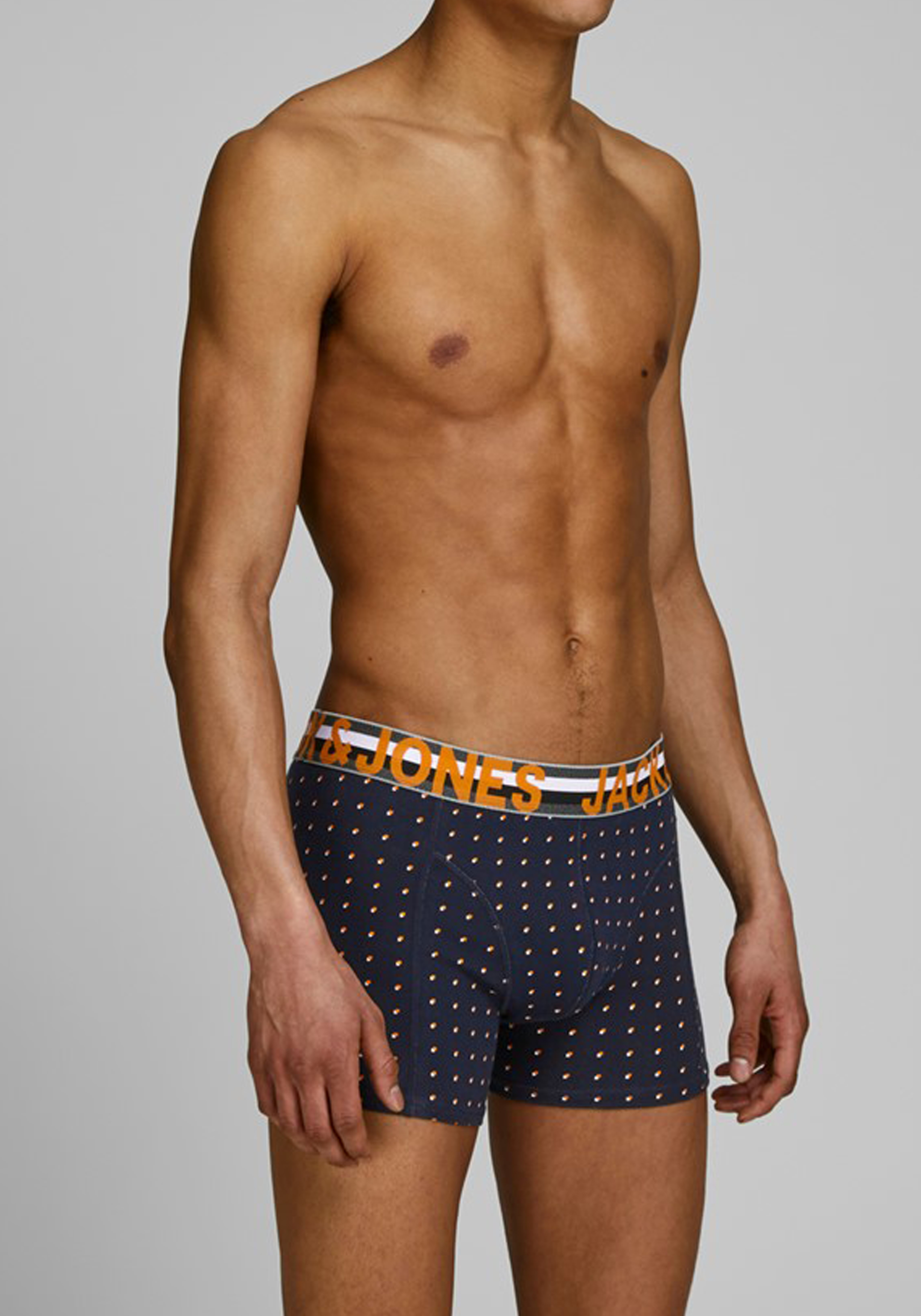 Jack & Jones heren boxers Jachenrik trunks (3-pack), blauw uni en dessin