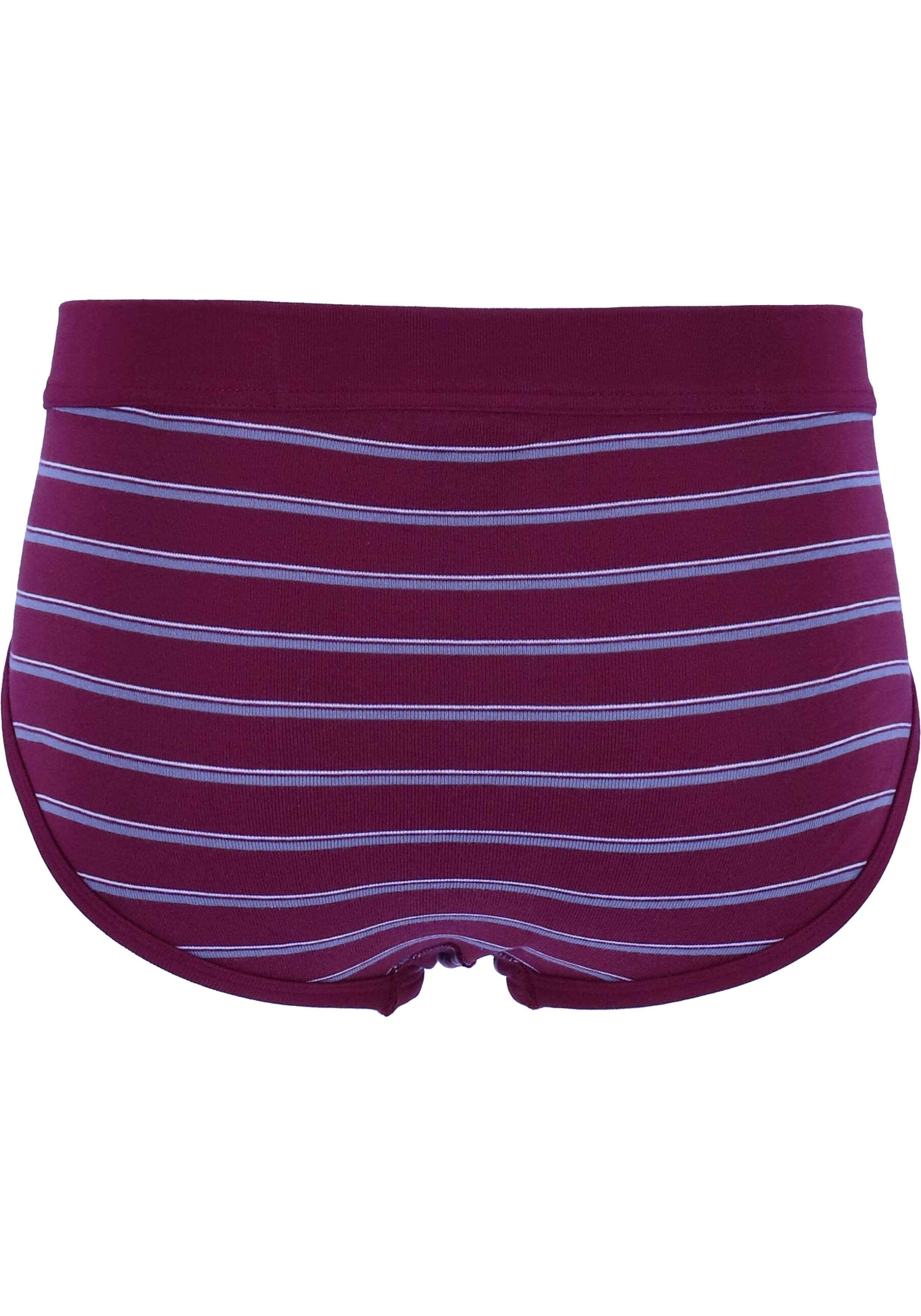 SCHIESSER Original Classics sportslips (2-pack), Feinripp met gulp, bordeaux rood gestreept           