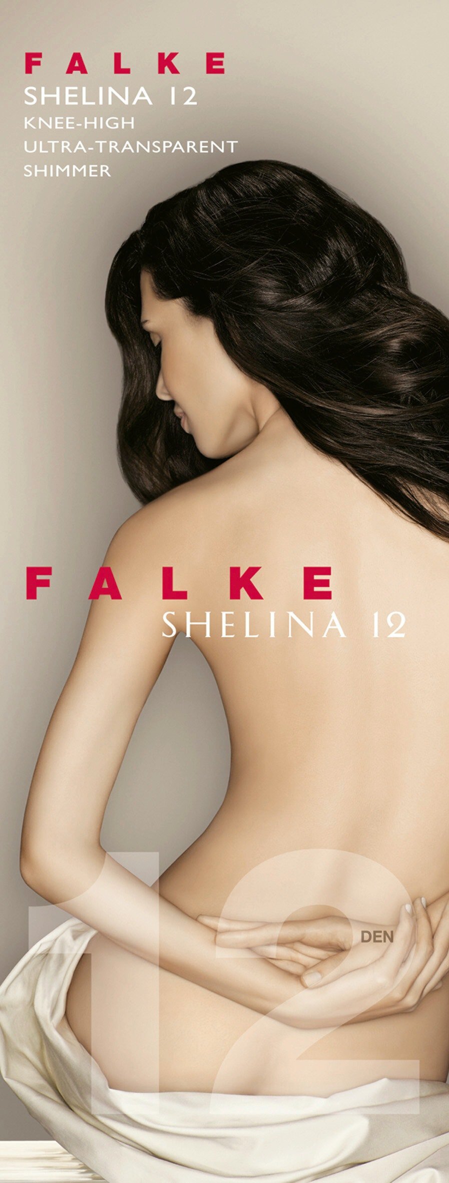 FALKE Shelina 12 DEN dames kniekousen, beige (powder)