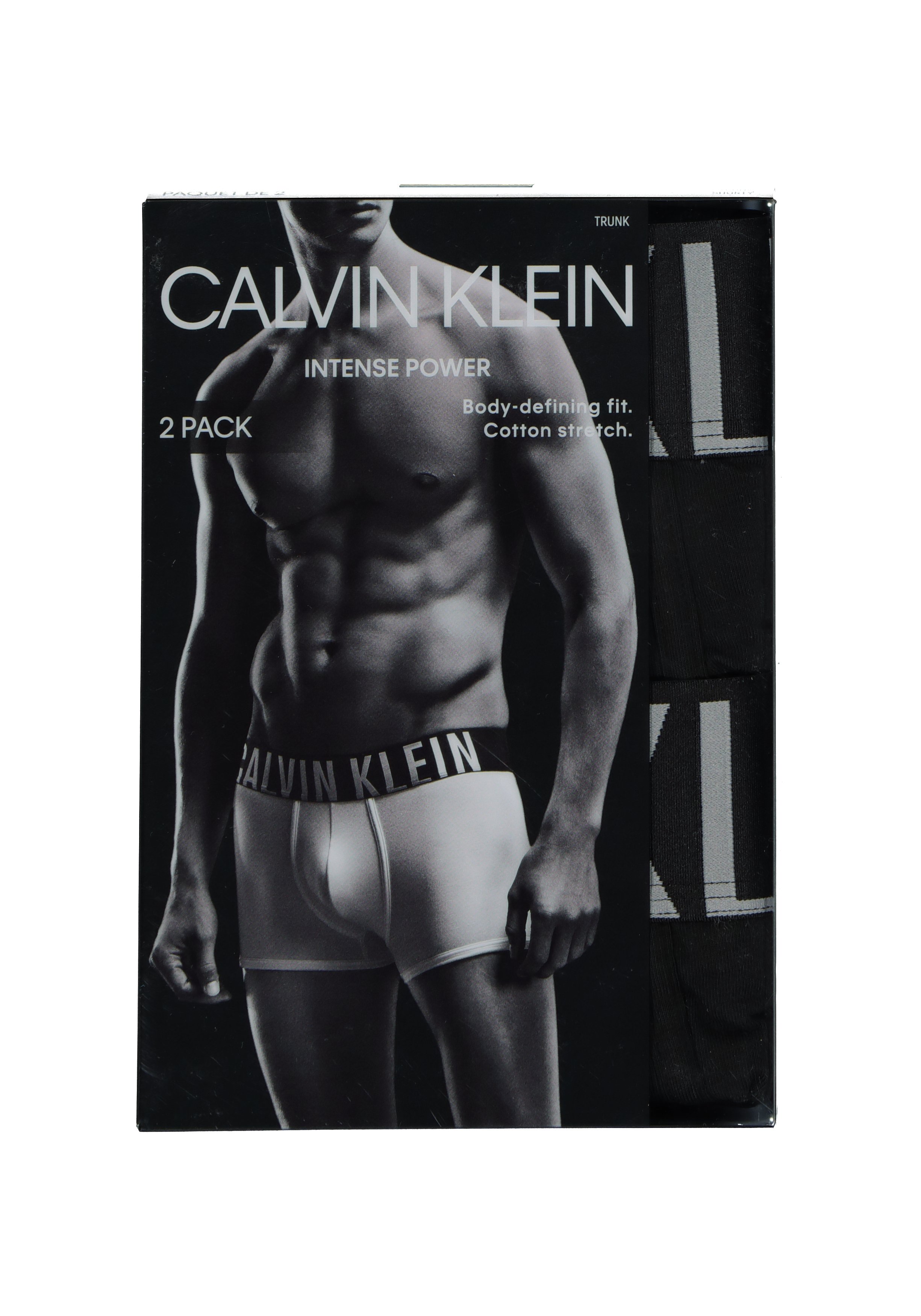 Calvin Klein INTENSE POWER Cotton trunk (2-pack), heren boxers normale lengte, zwart