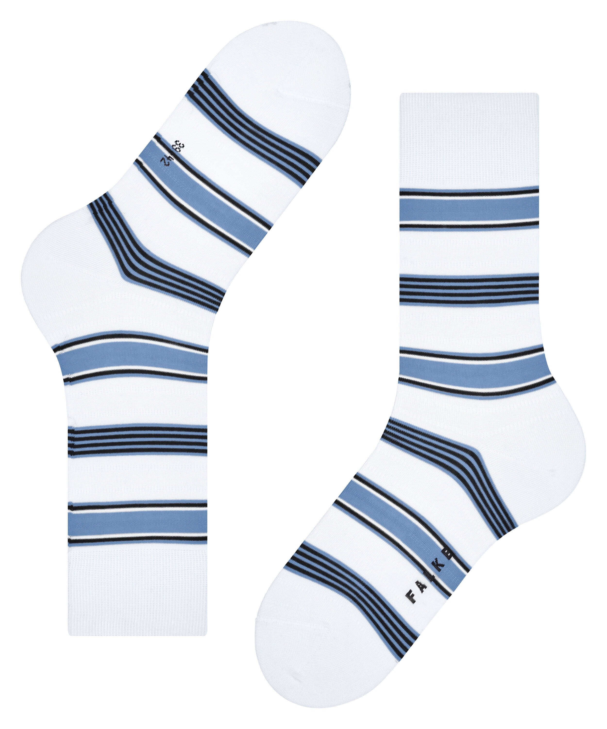 FALKE Marina Stripe herensokken, wit (white)