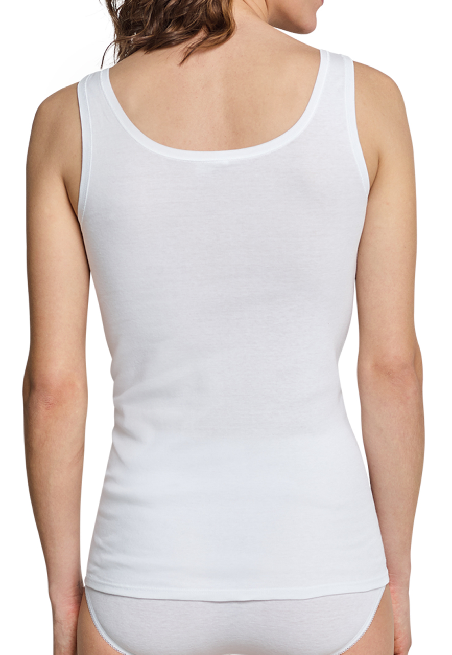 SCHIESSER Cotton Essentials singlet (2-pack), dames onderhemd wit