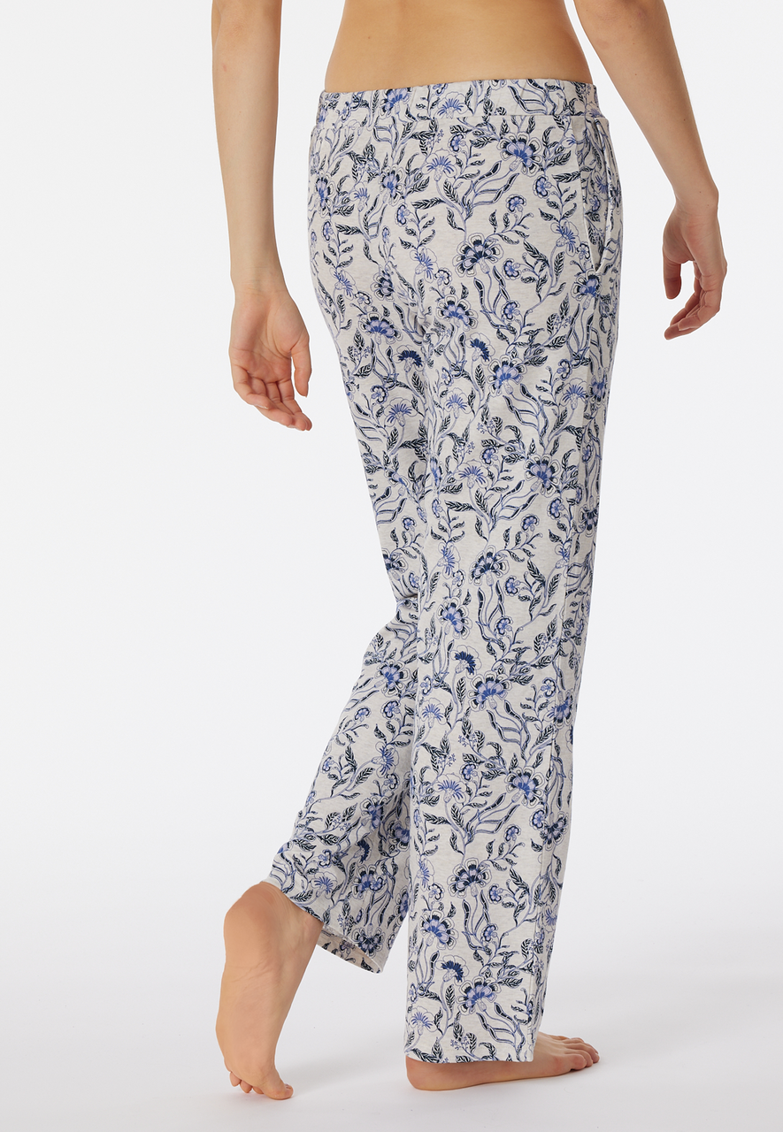 SCHIESSER Mix+Relax loungebroek lang, dames loungebroek lang bloemenprint meerkleurig