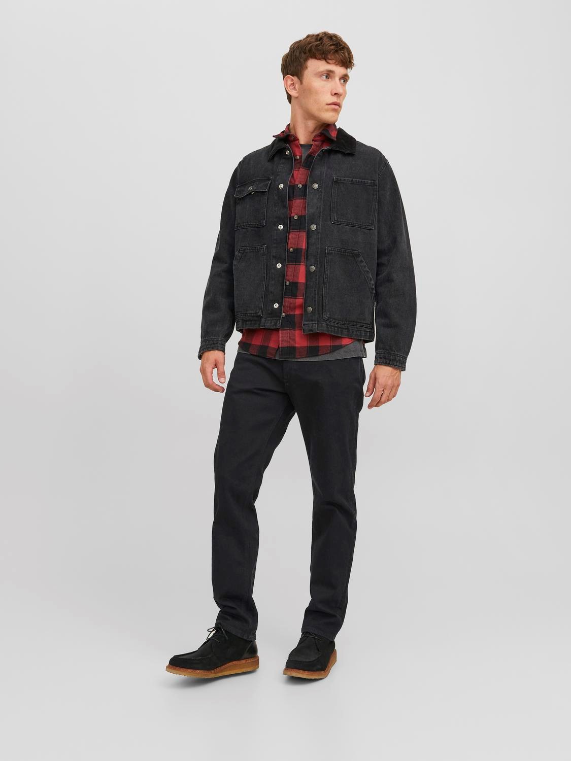 JACK & JONES Clark Evan regular fit, heren jeans, zwart denim