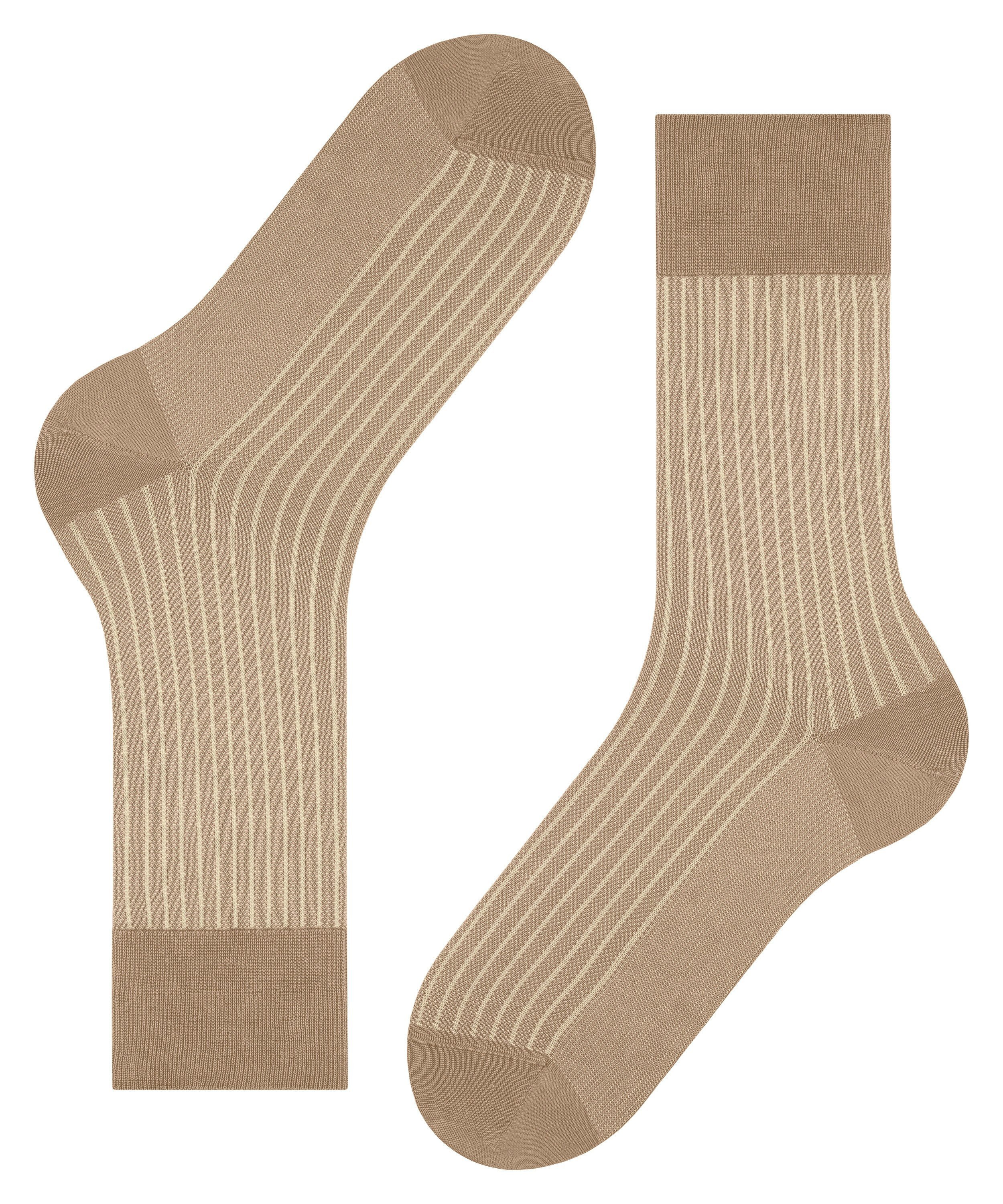 FALKE Oxford Stripe herensokken, beige (camelange)