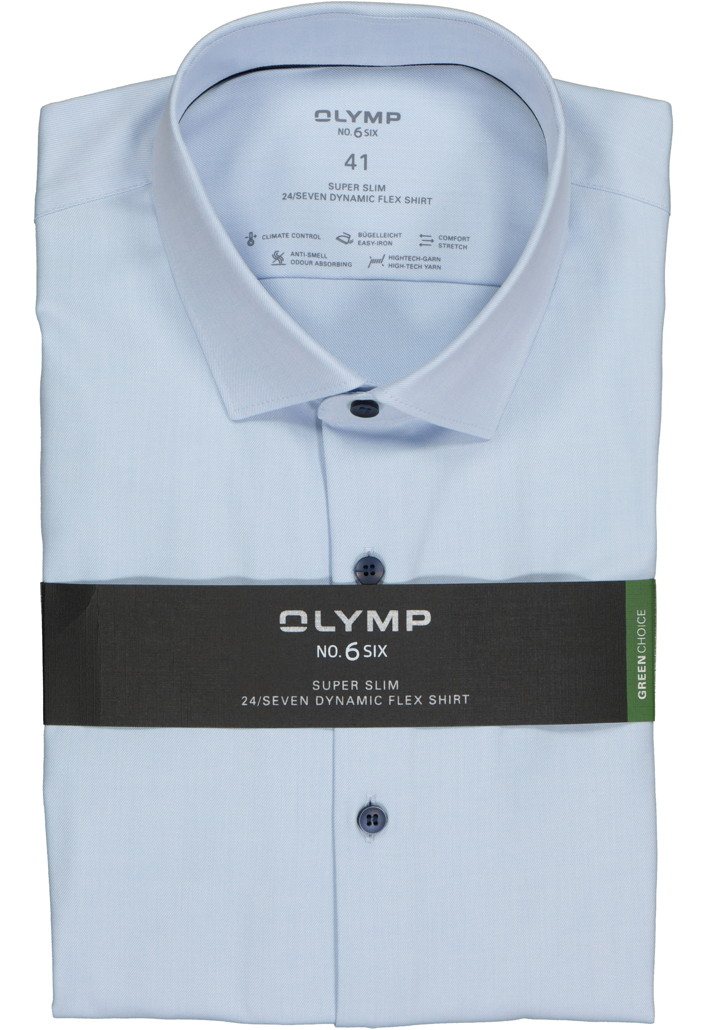 OLYMP No. 6 super slim fit overhemd 24/7, lichtblauw