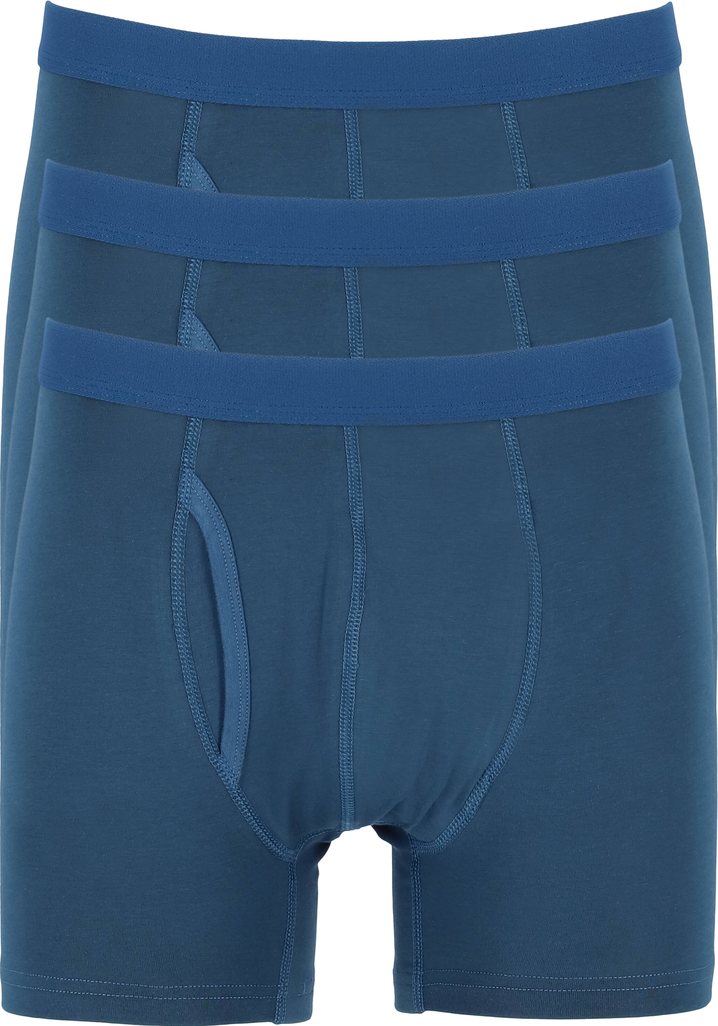 TEN CATE Basics men boxershorts (3-pack), heren boxers lang met gulp, blauw