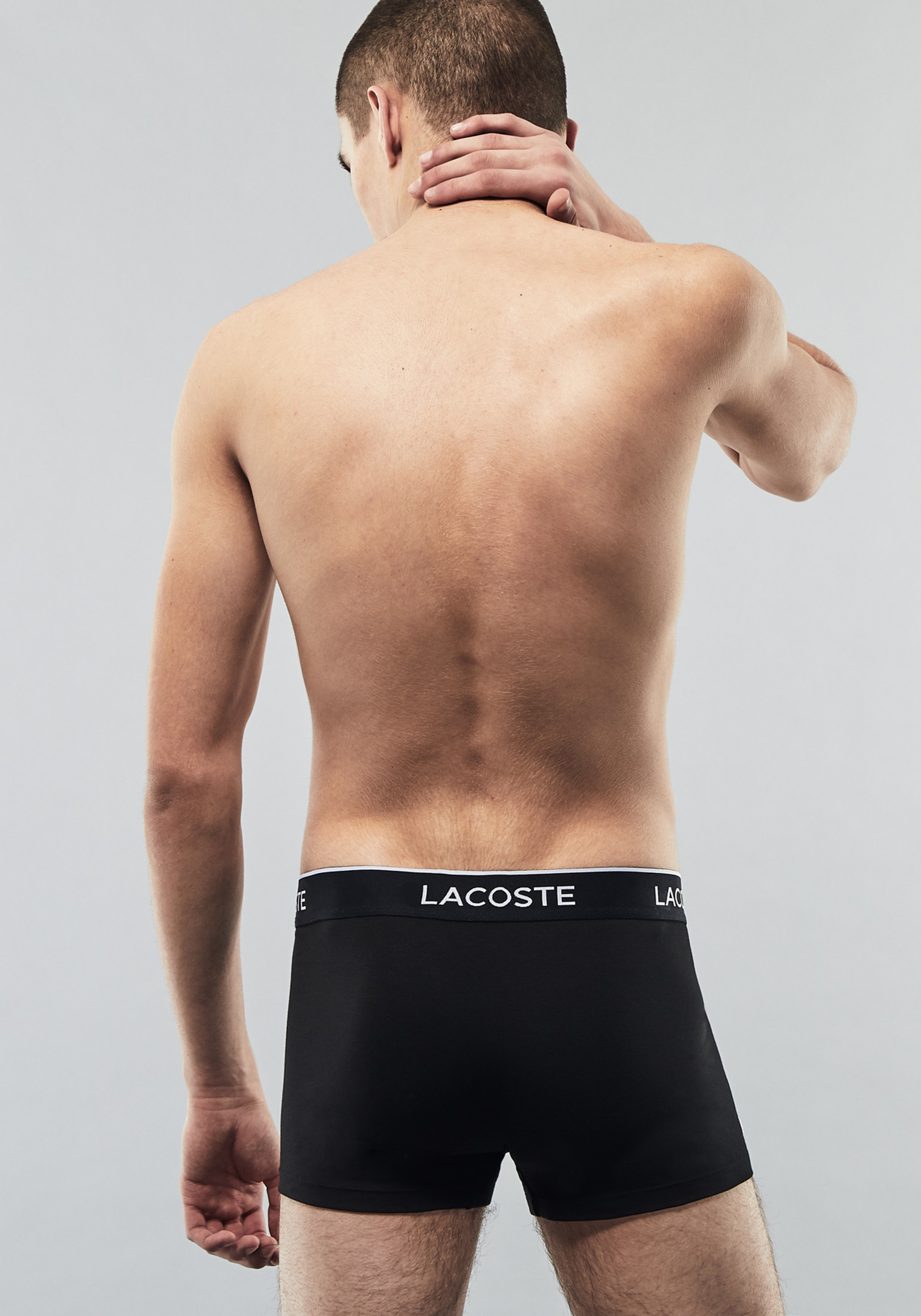 Lacoste Boxer Trunks (3-pack), heren boxers kort, zwart, wit en grijs