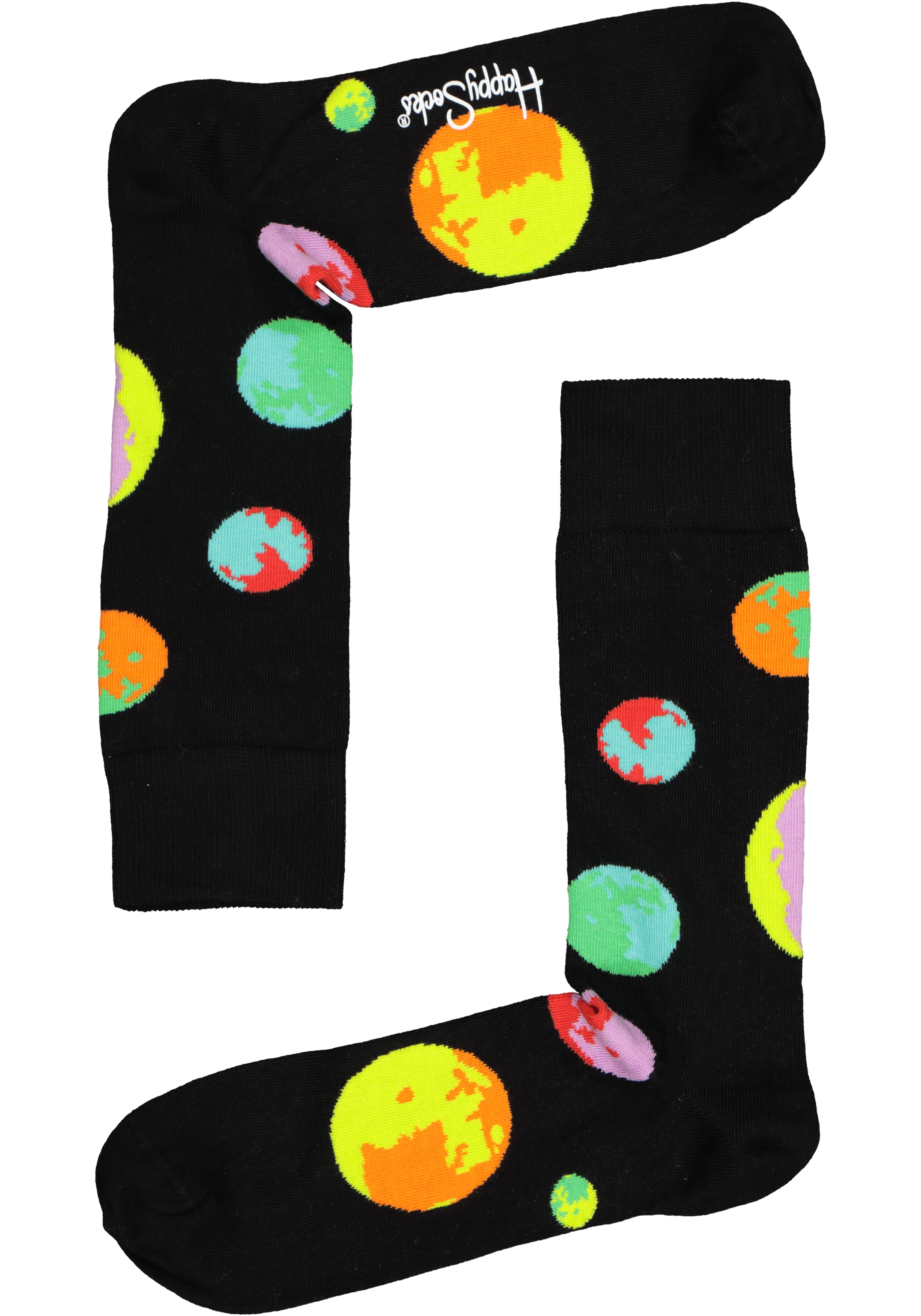 Happy Socks Moonshadow Sock, zwart met planeten