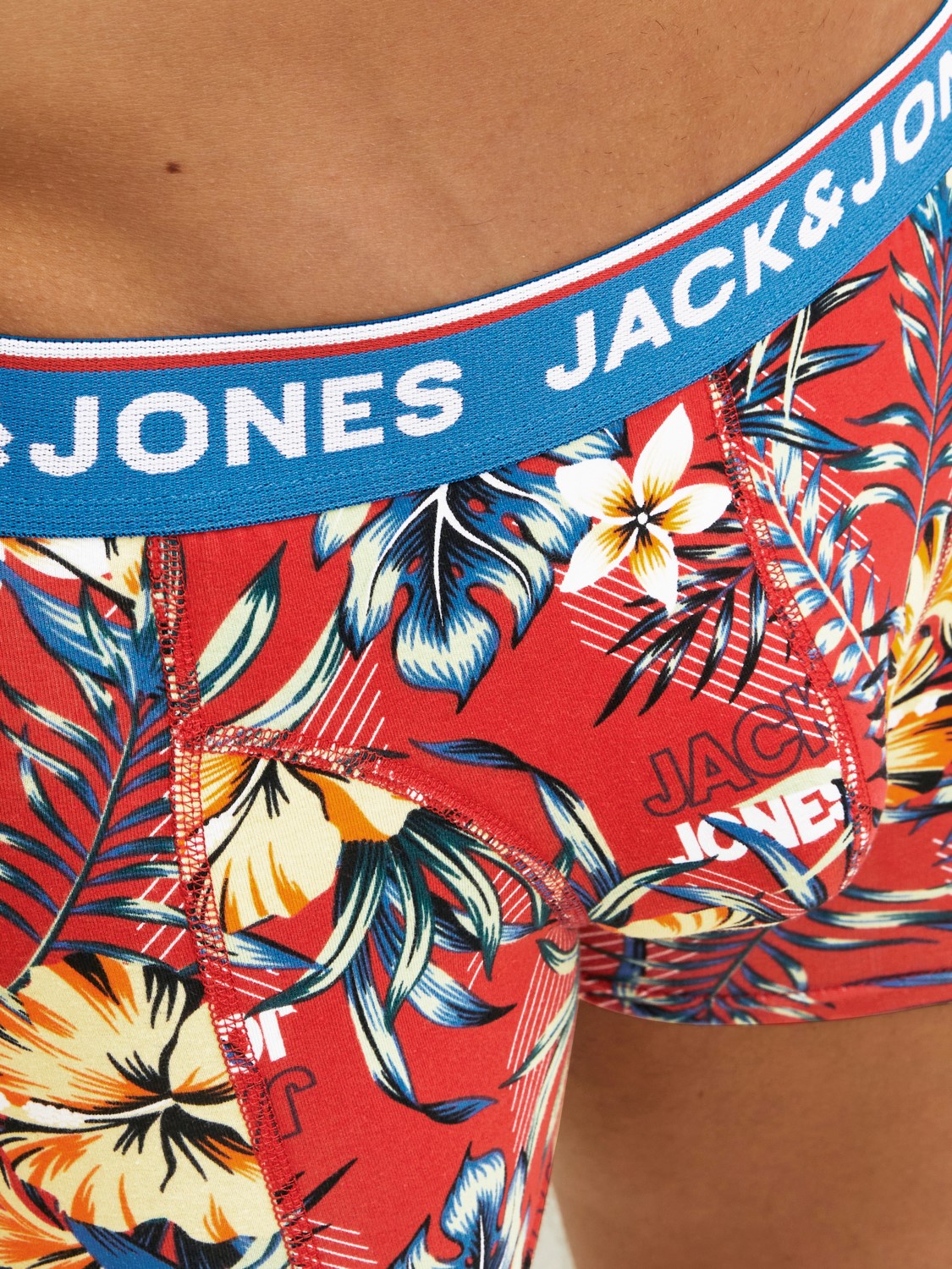 JACK & JONES Jacazores trunks (3-pack), heren boxers normale lengte, zwart, rood en blauw