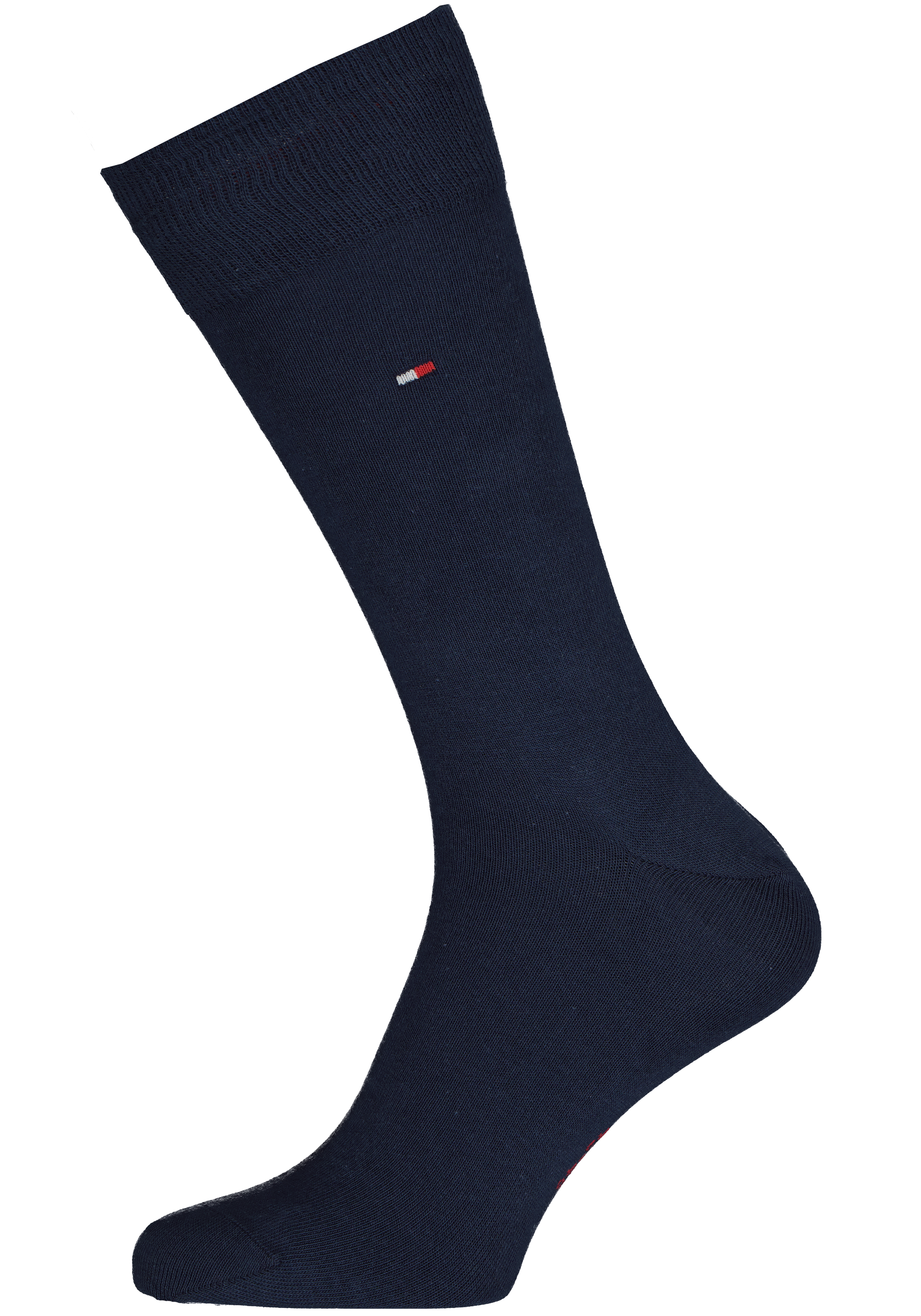 Tommy Hilfiger Check Socks (2-pack), herensokken katoen, geruit en uni, original blauw met rood