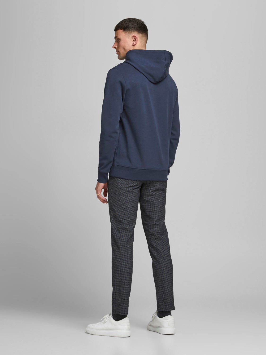 JACK & JONES Basic sweat hood regular fit, heren hoodie katoenmengsel met capuchon, blauw