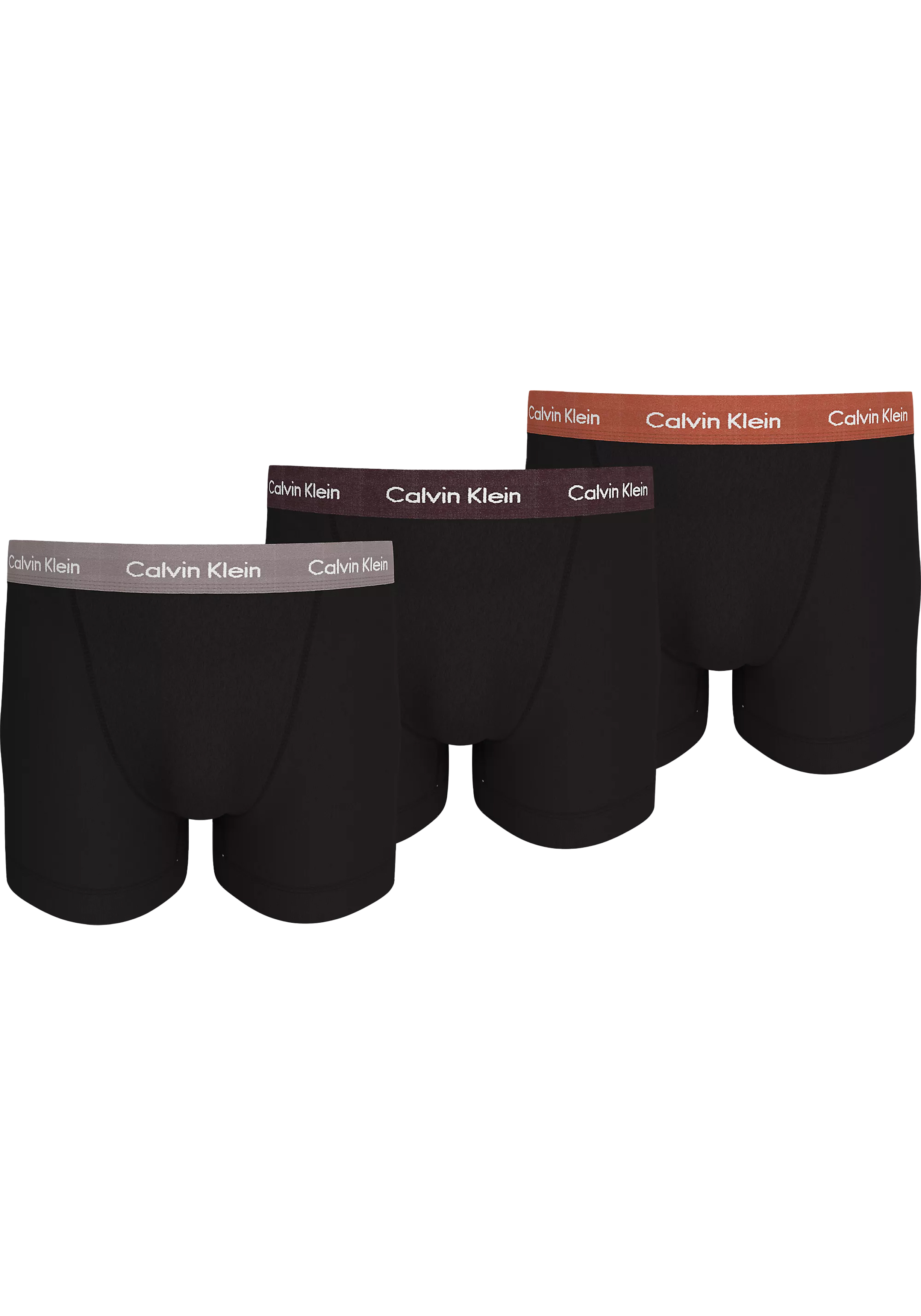 Calvin Klein Trunk (3-pack), heren boxers normale lengte, zwart, grijs dessin, blauw