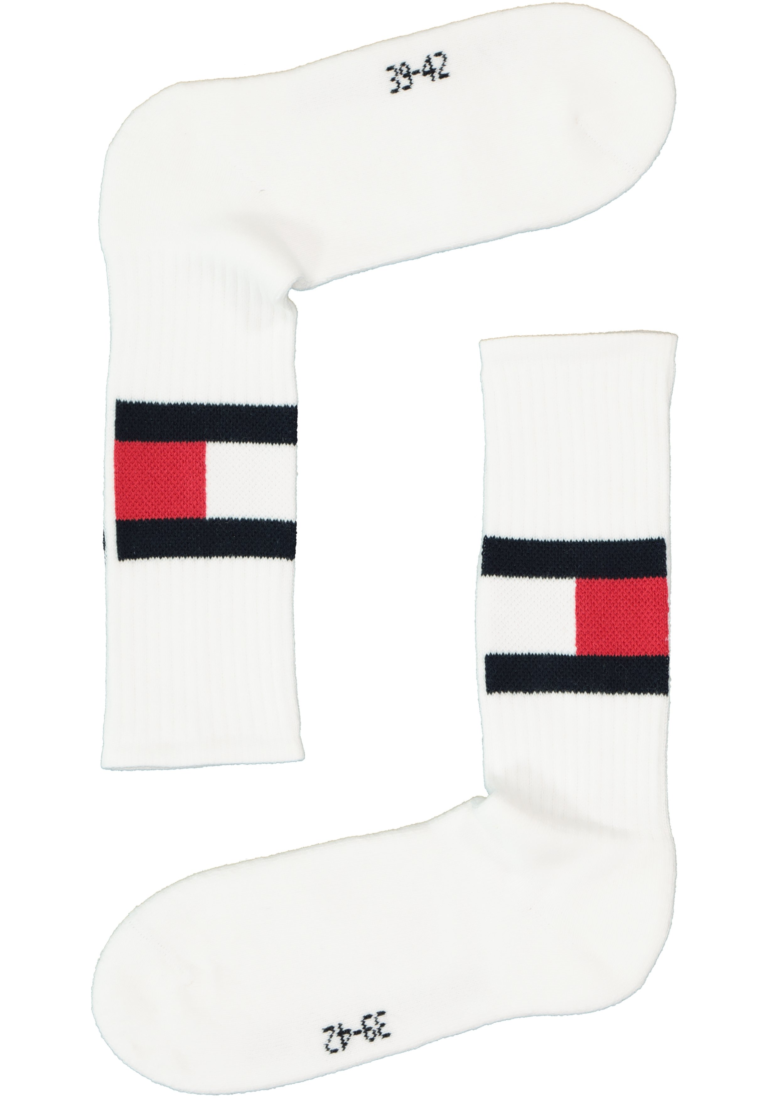 Tommy Hilfiger Flag Socks (1-pack), unisex sportsokken katoen, wit