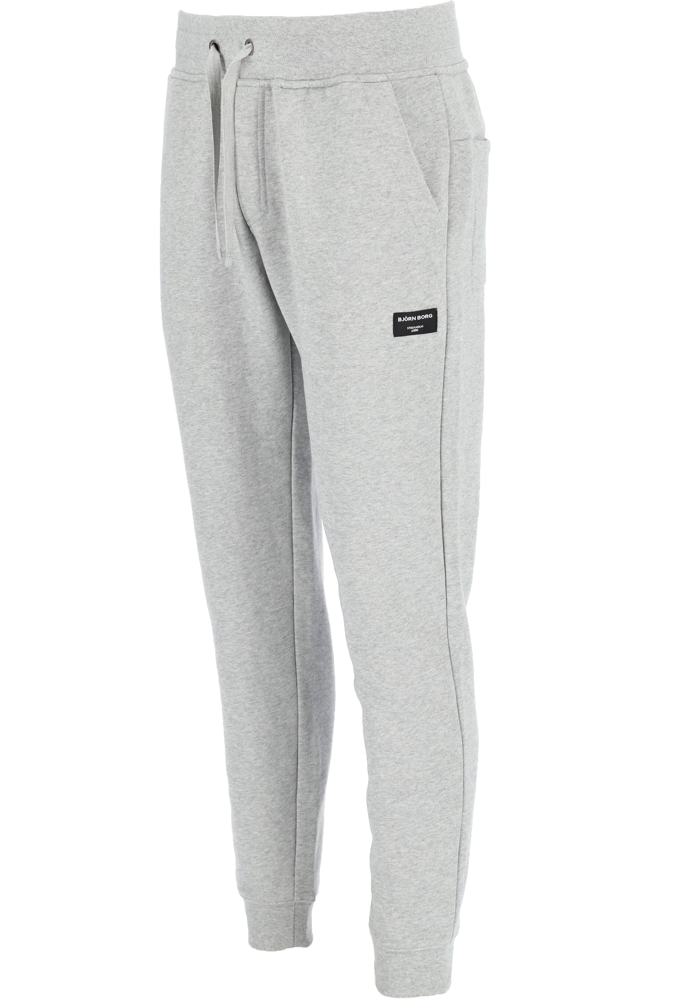 Bjorn Borg tapered pant, heren joggingbroek dik, lichtgrijs melange