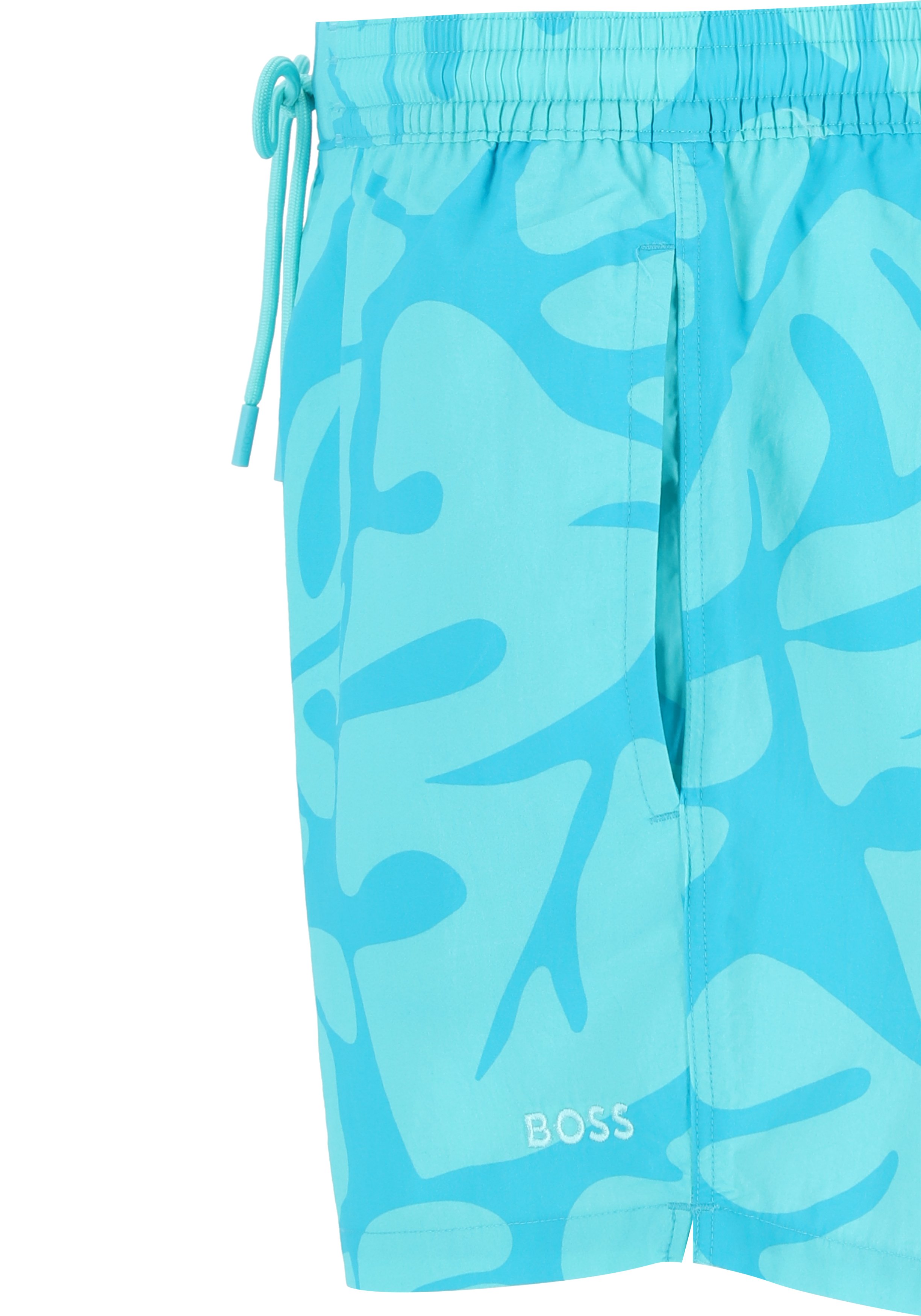 HUGO BOSS Bari swim shorts, heren zwembroek, turquoise dessin