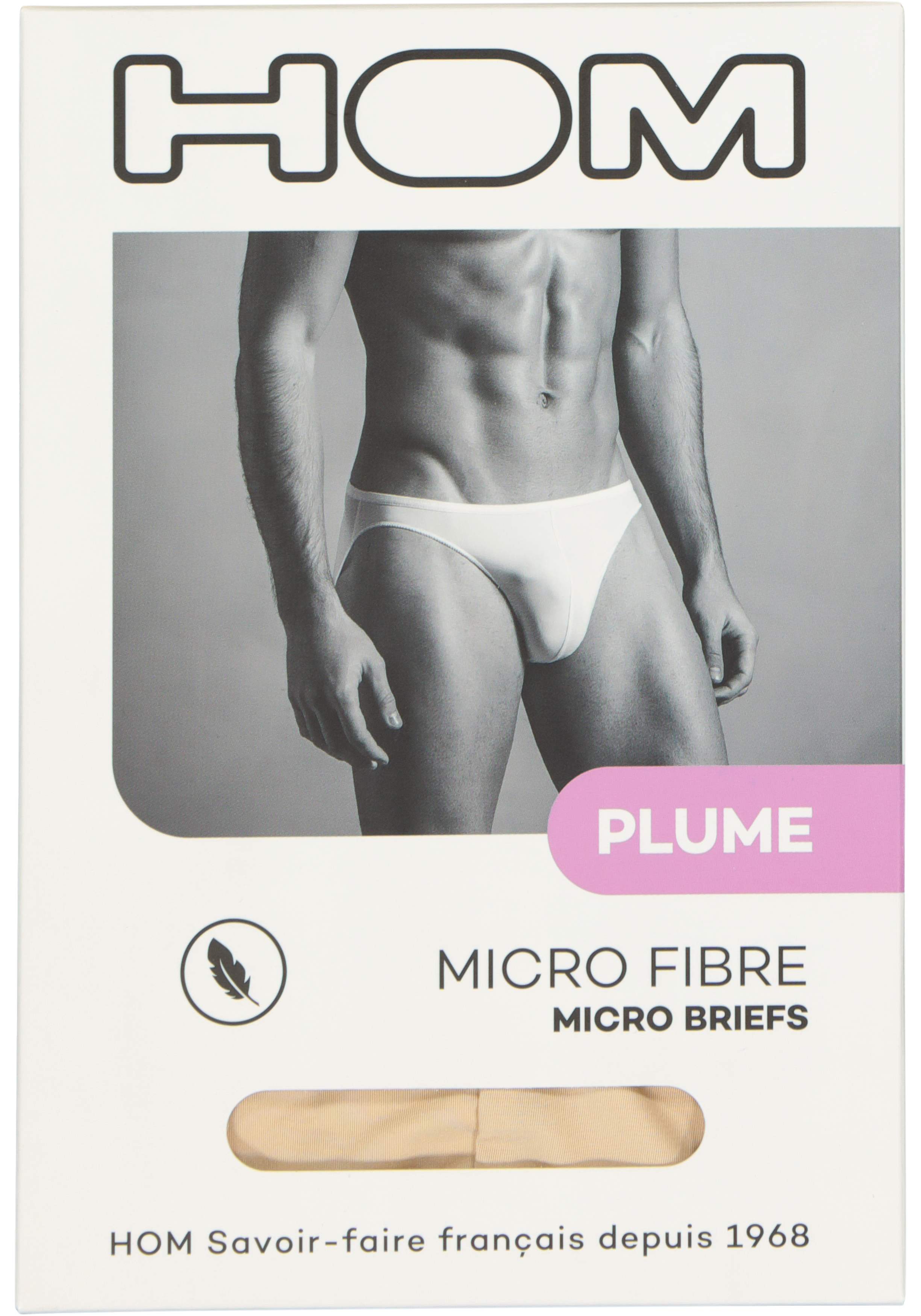 HOM Plumes micro briefs (1-pack), heren micro slip microfiber, beige