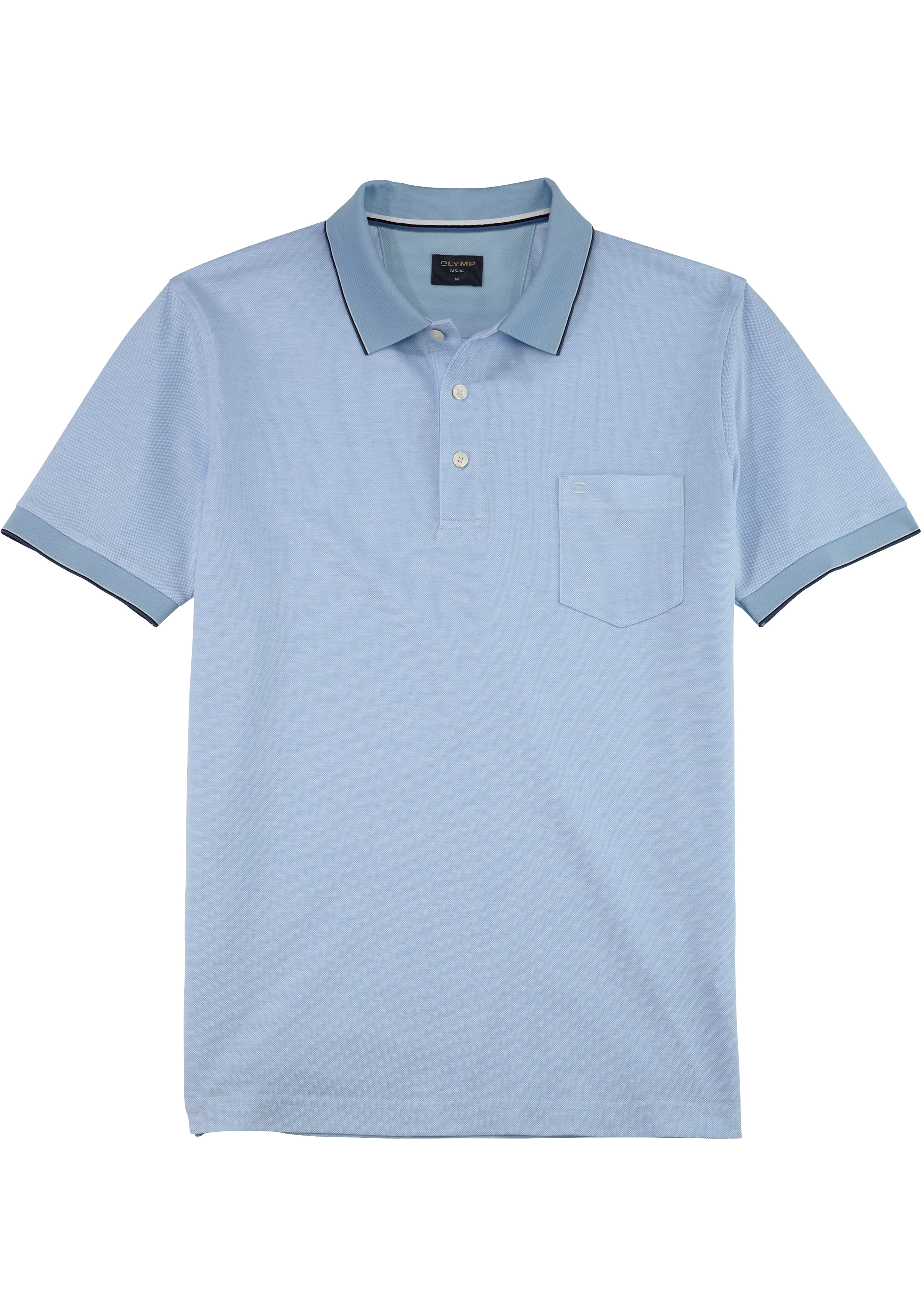 OLYMP Polo Casual, modern fit polo, lichtblauw