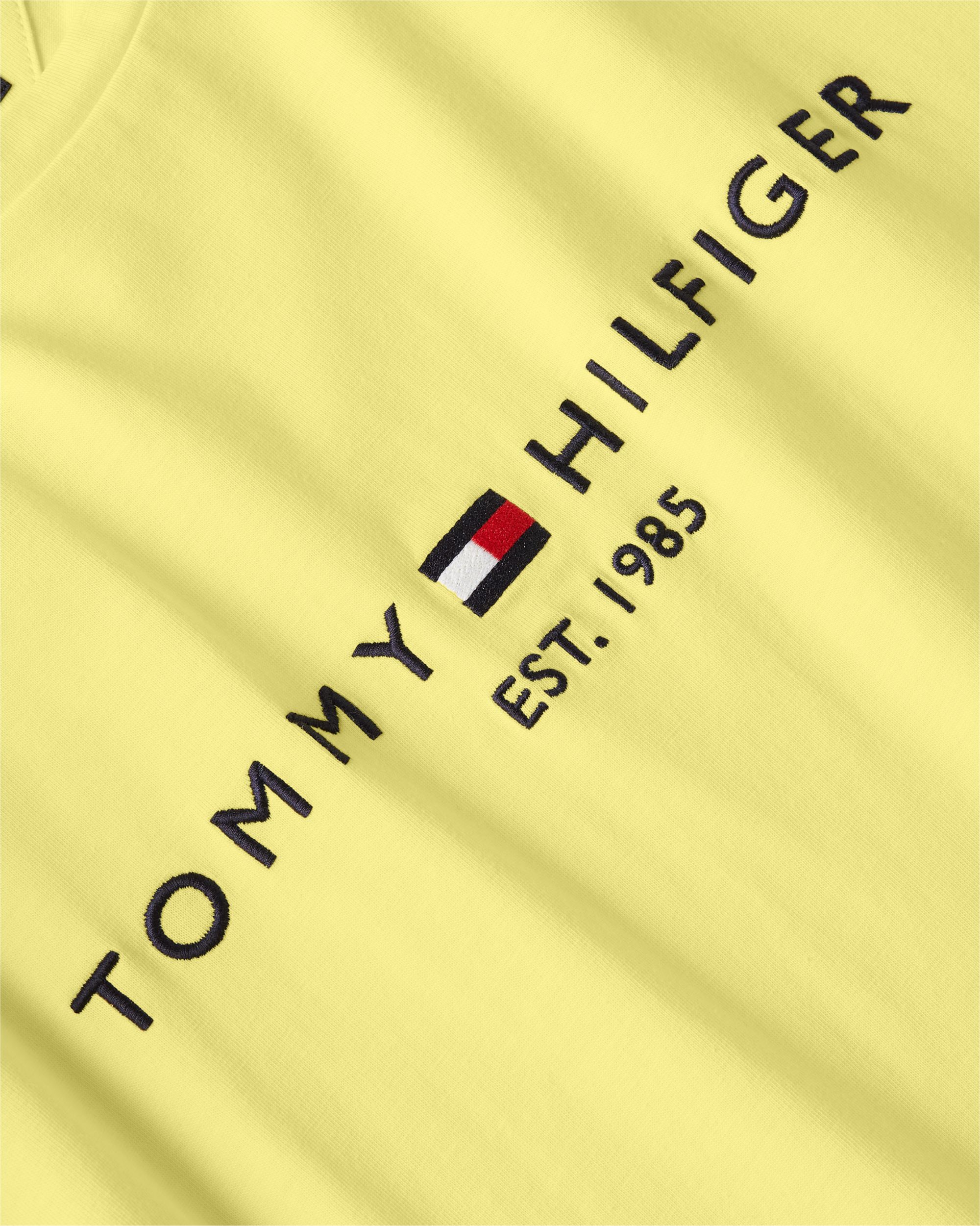 Tommy Hilfiger Tommy Logo Tee, heren T-shirt korte mouw O-hals, lichgeel