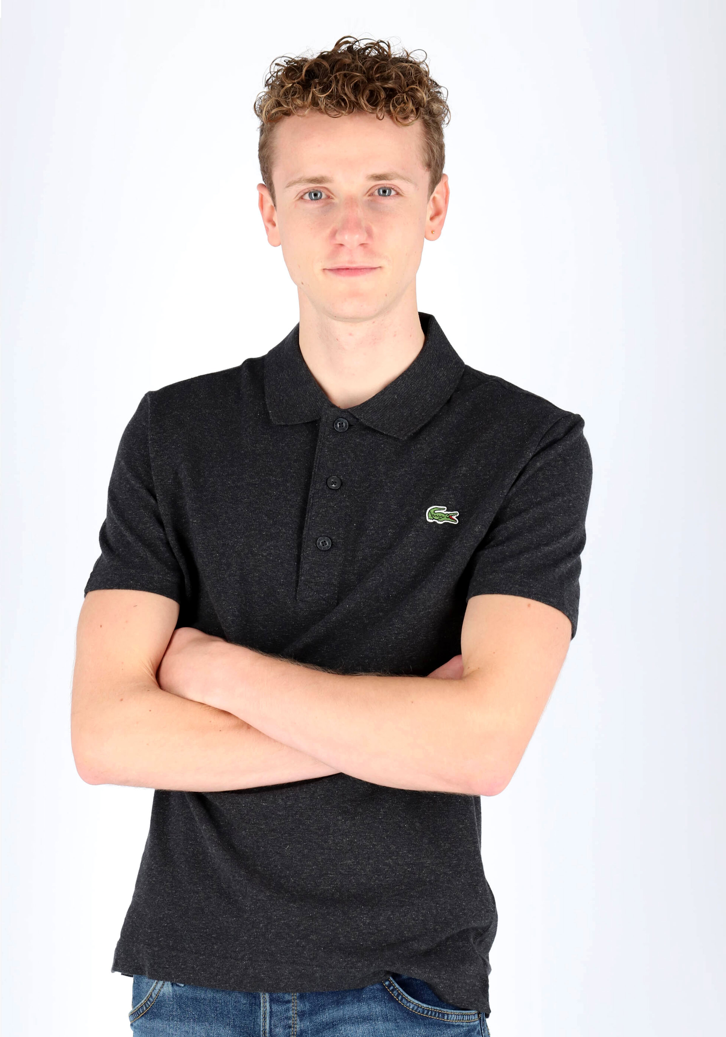 Lacoste Sport polo slim fit, ultra lightweight knit, antraciet grijs