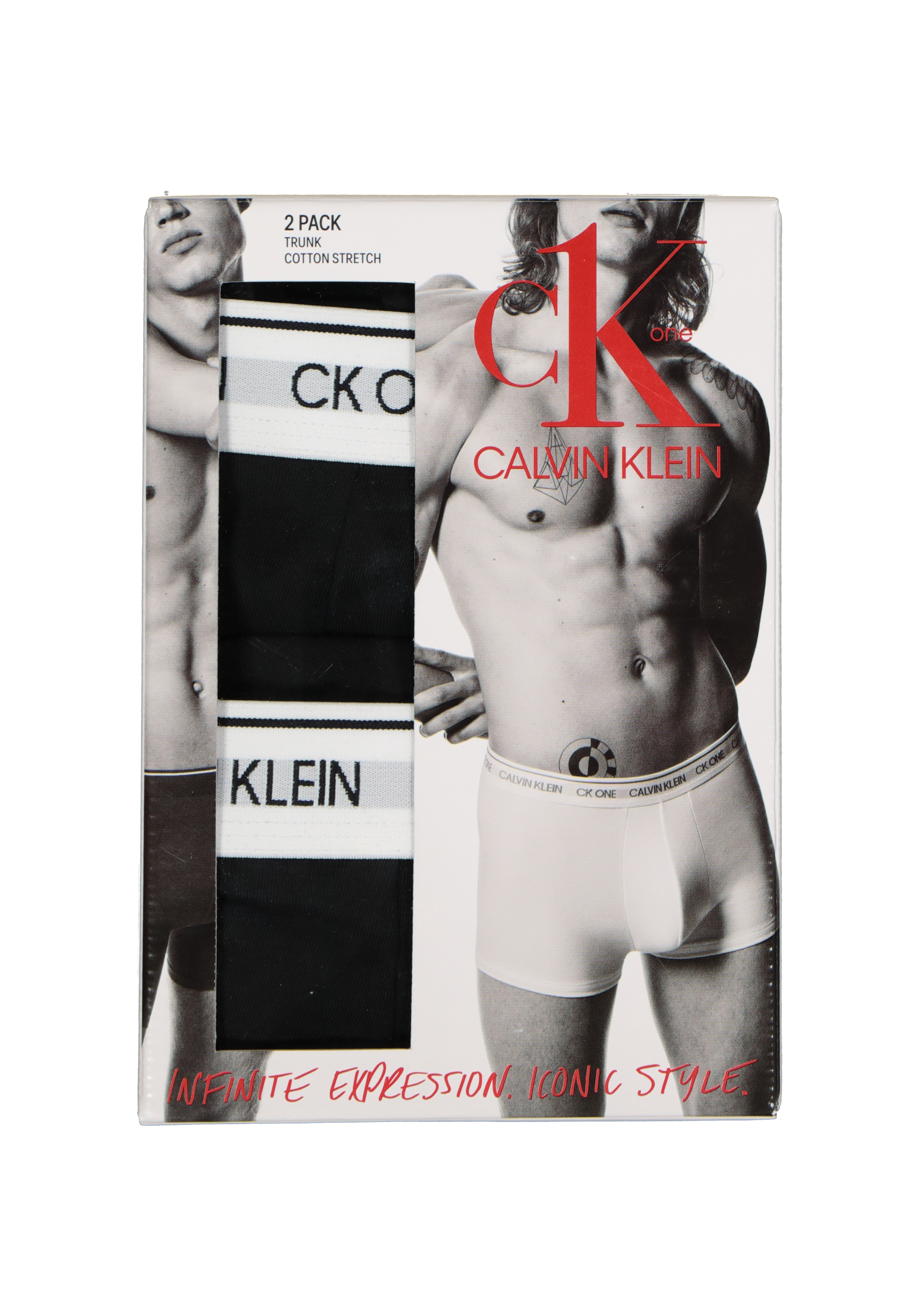 Calvin Klein CK ONE Cotton trunk (2-pack), heren boxer normale lengte, zwart