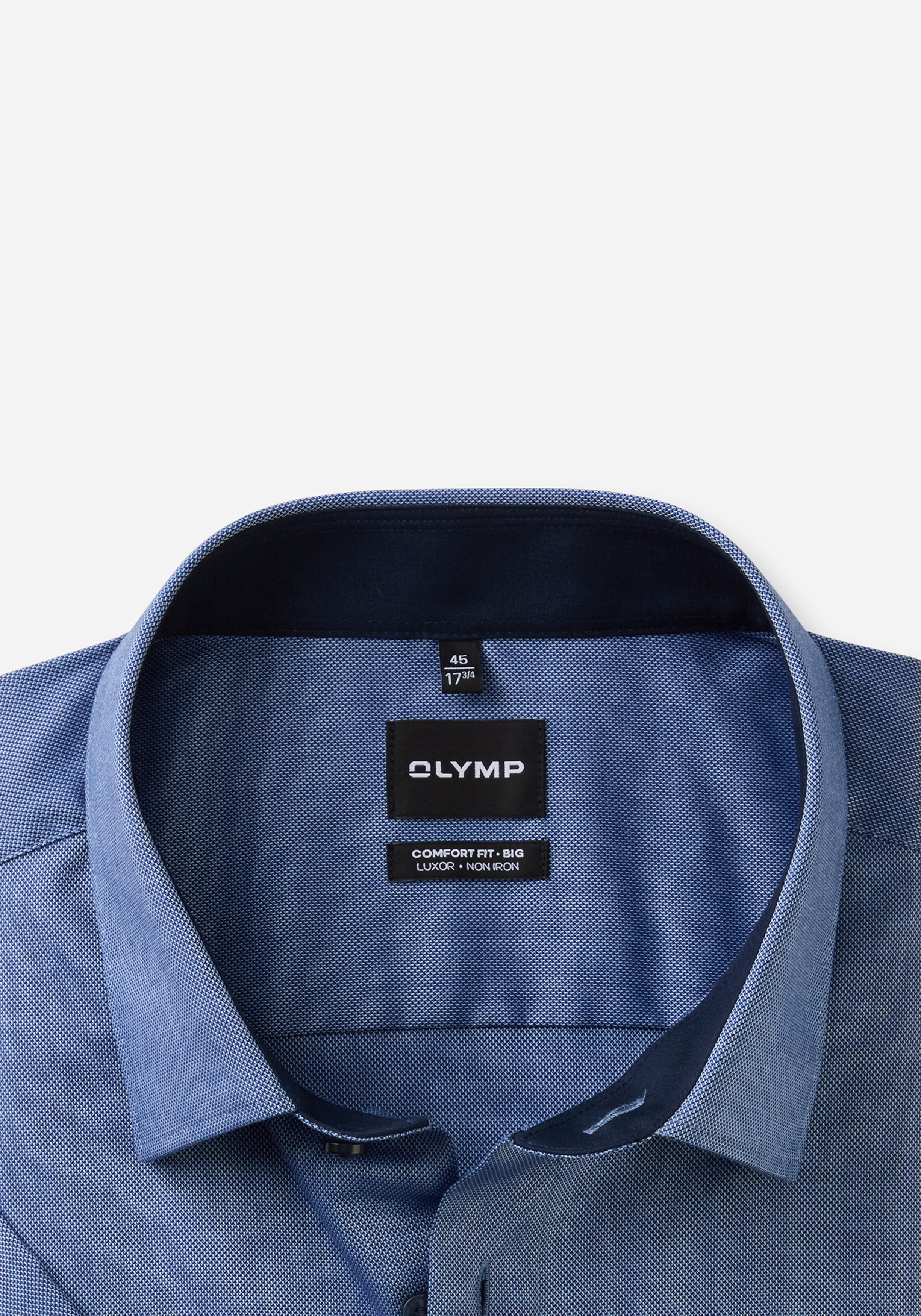 OLYMP Luxor comfort fit Big overhemd, korte mouw, natte, marine blauw