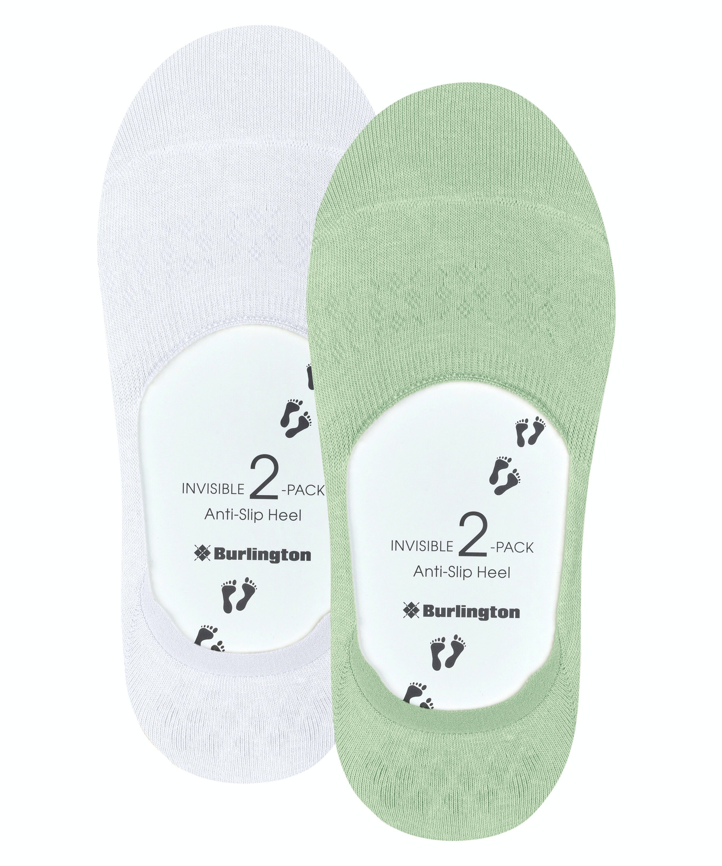 Burlington Everyday 2-Pack dames invisible sokken, groen (quiet green)