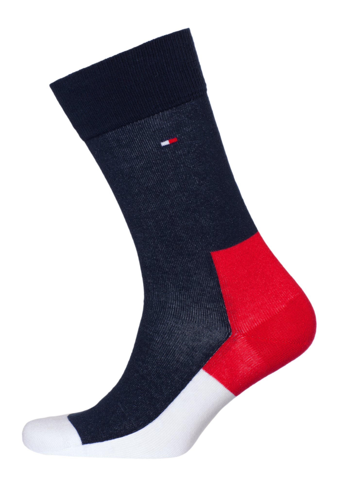 Tommy Hilfiger Iconic Hidden Sock (2-pack), heren sokken katoen, rood-wit-blauw en grijs