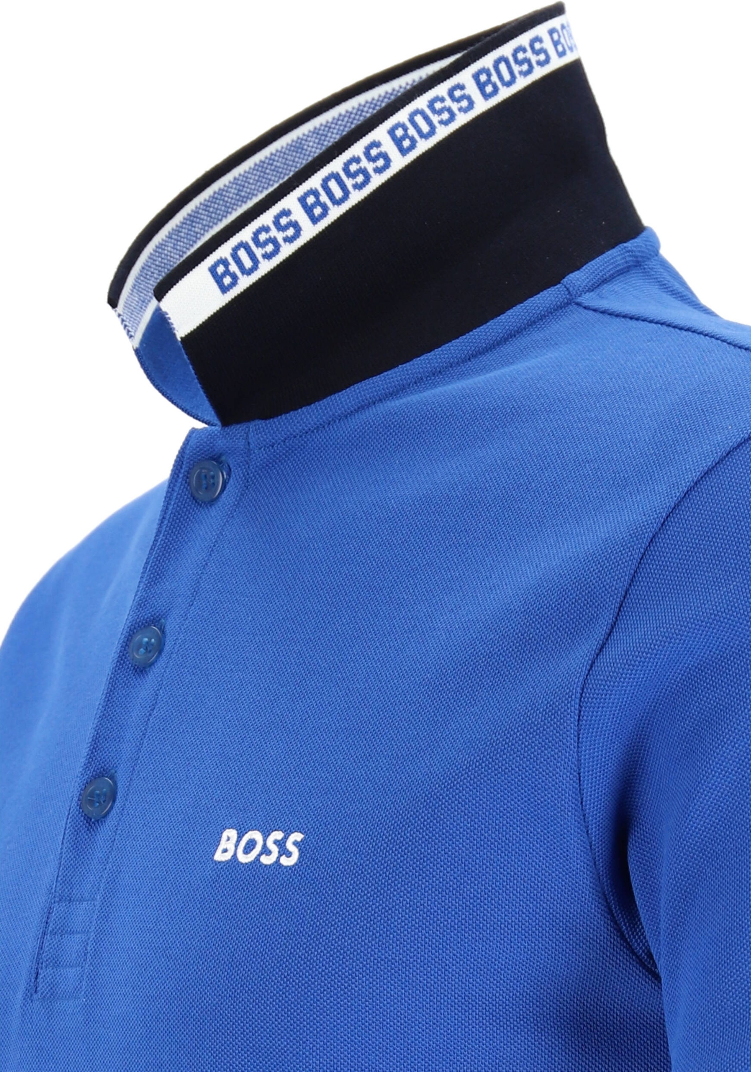 HUGO BOSS Paddy regular fit polo, heren polo korte mouw, blauw (contrast)