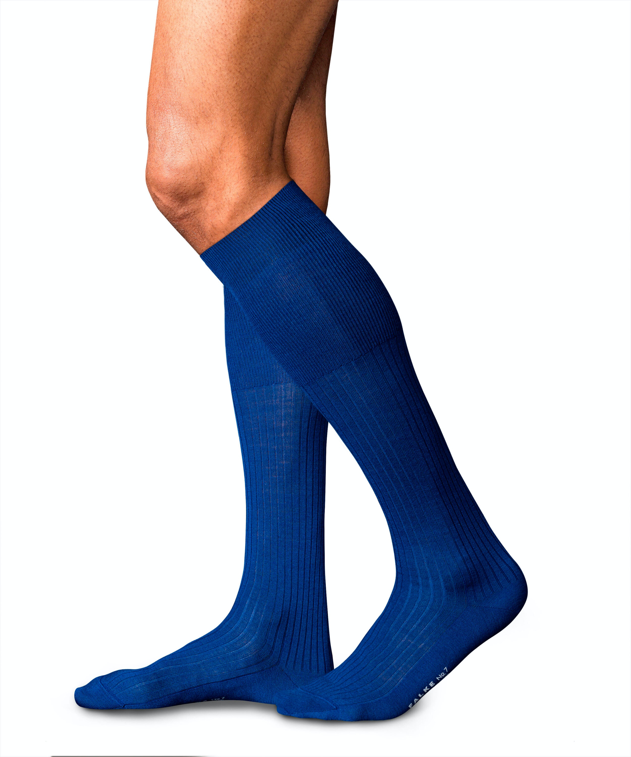 FALKE No. 7 Finest Merino heren kniekousen, blauw (royal blue)