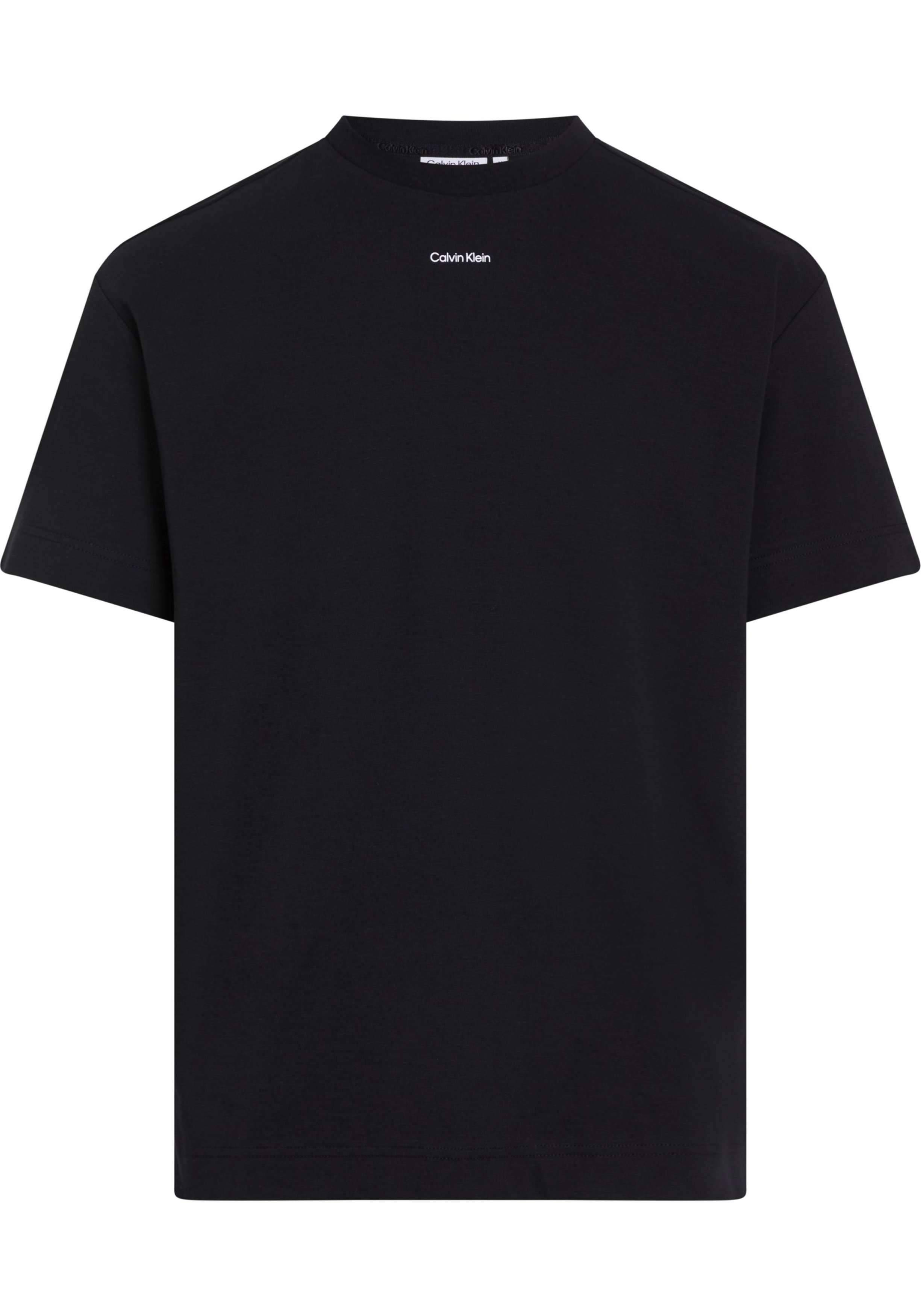 Calvin Klein Nano Logo Interlock T-shirt, heren T-shirt korte mouw O-hals, zwart