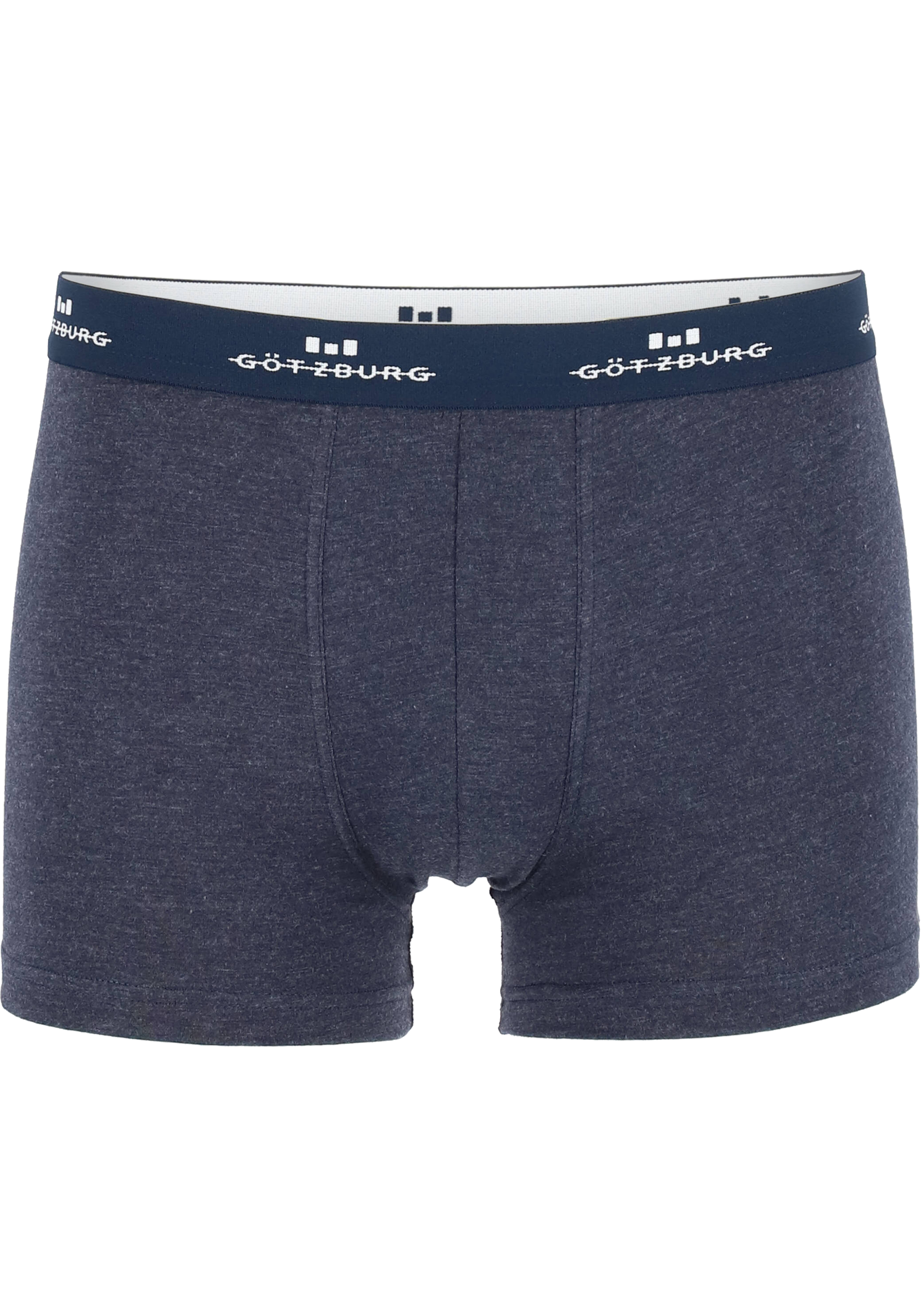 Gotzburg heren boxers (2-pack), normale lengte, donkerblauw en blauw melange