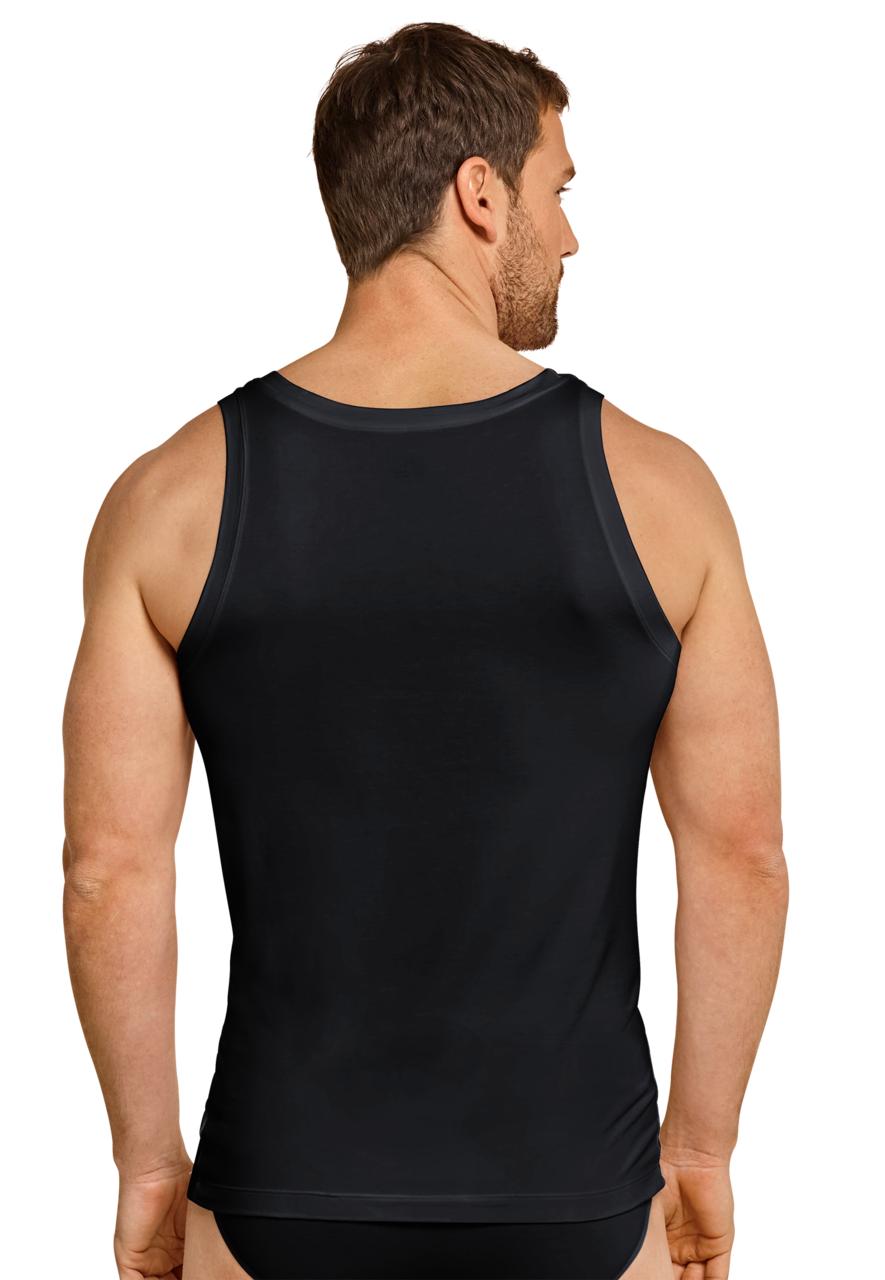 SCHIESSER Long Life Soft singlet (1-pack), heren shirt blauwzwart